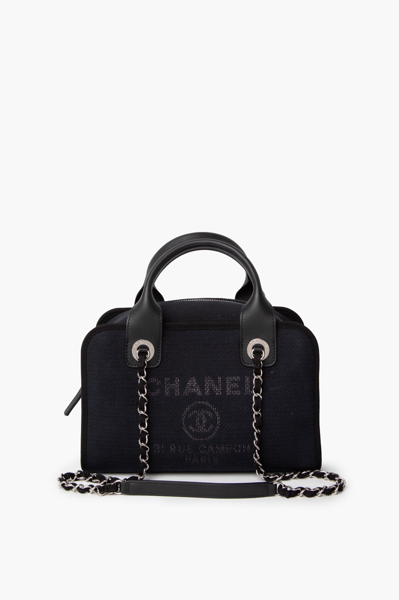 Chanel Black Canvas Mini Deauville Bag