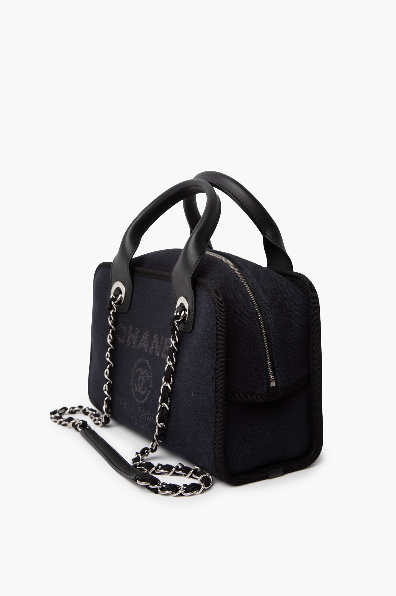 Chanel Black Canvas Mini Deauville Bag