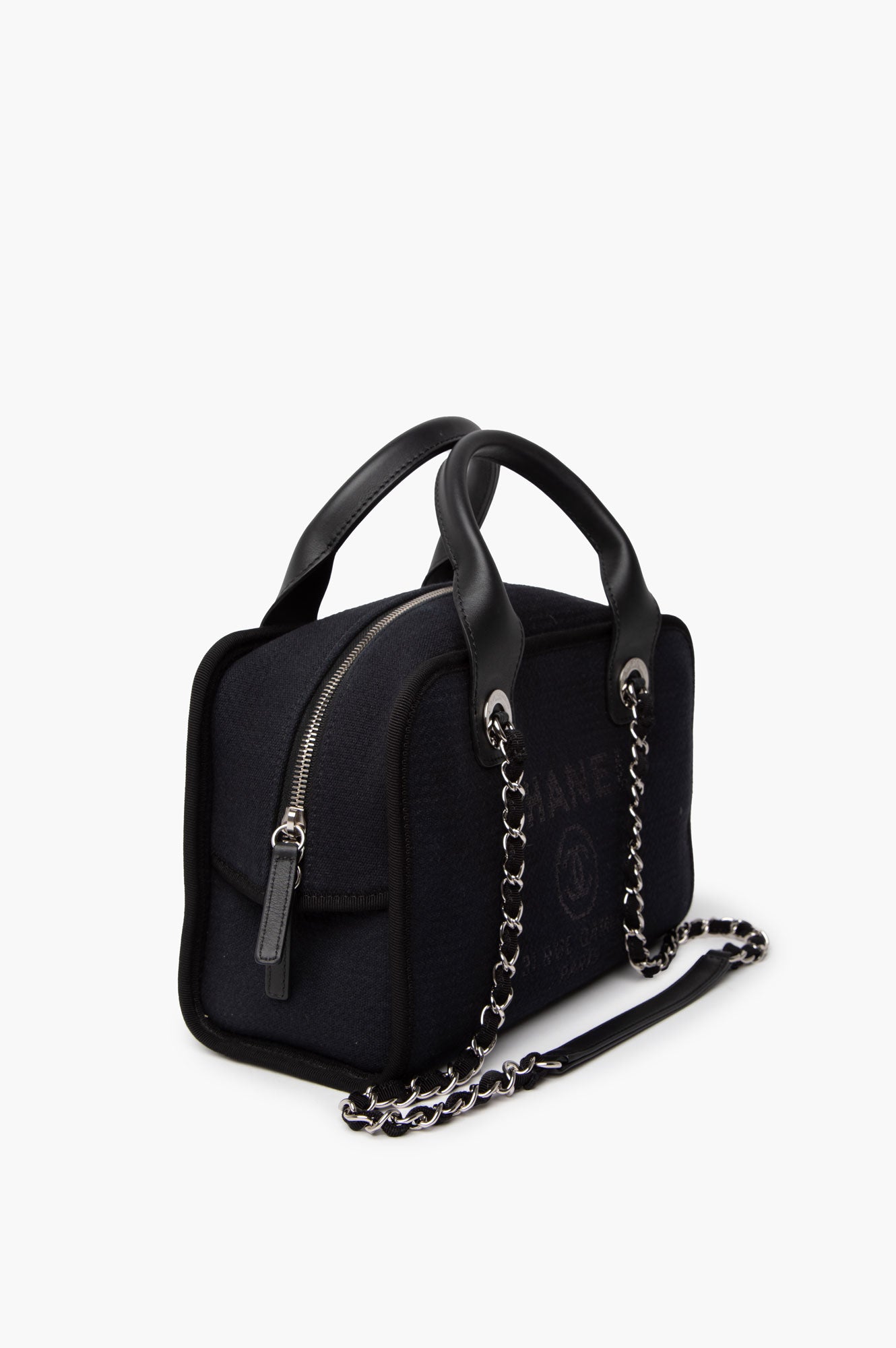 Chanel Black Canvas Mini Deauville Bag