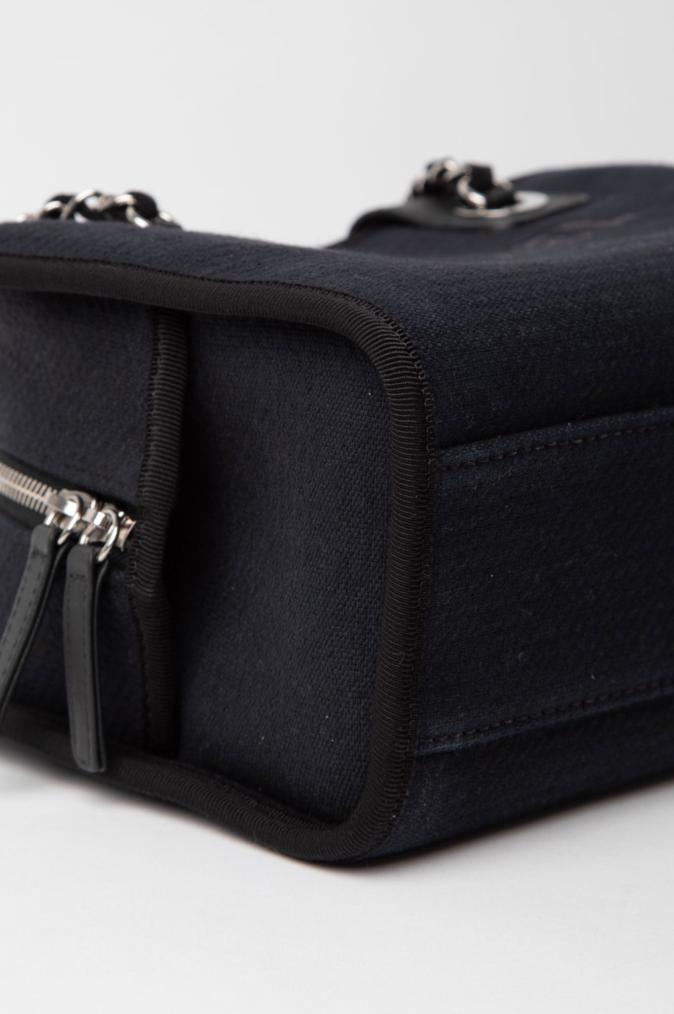 Chanel Black Canvas Mini Deauville Bag