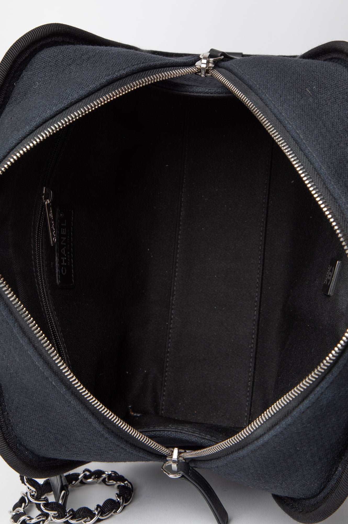 Chanel Black Canvas Mini Deauville Bag