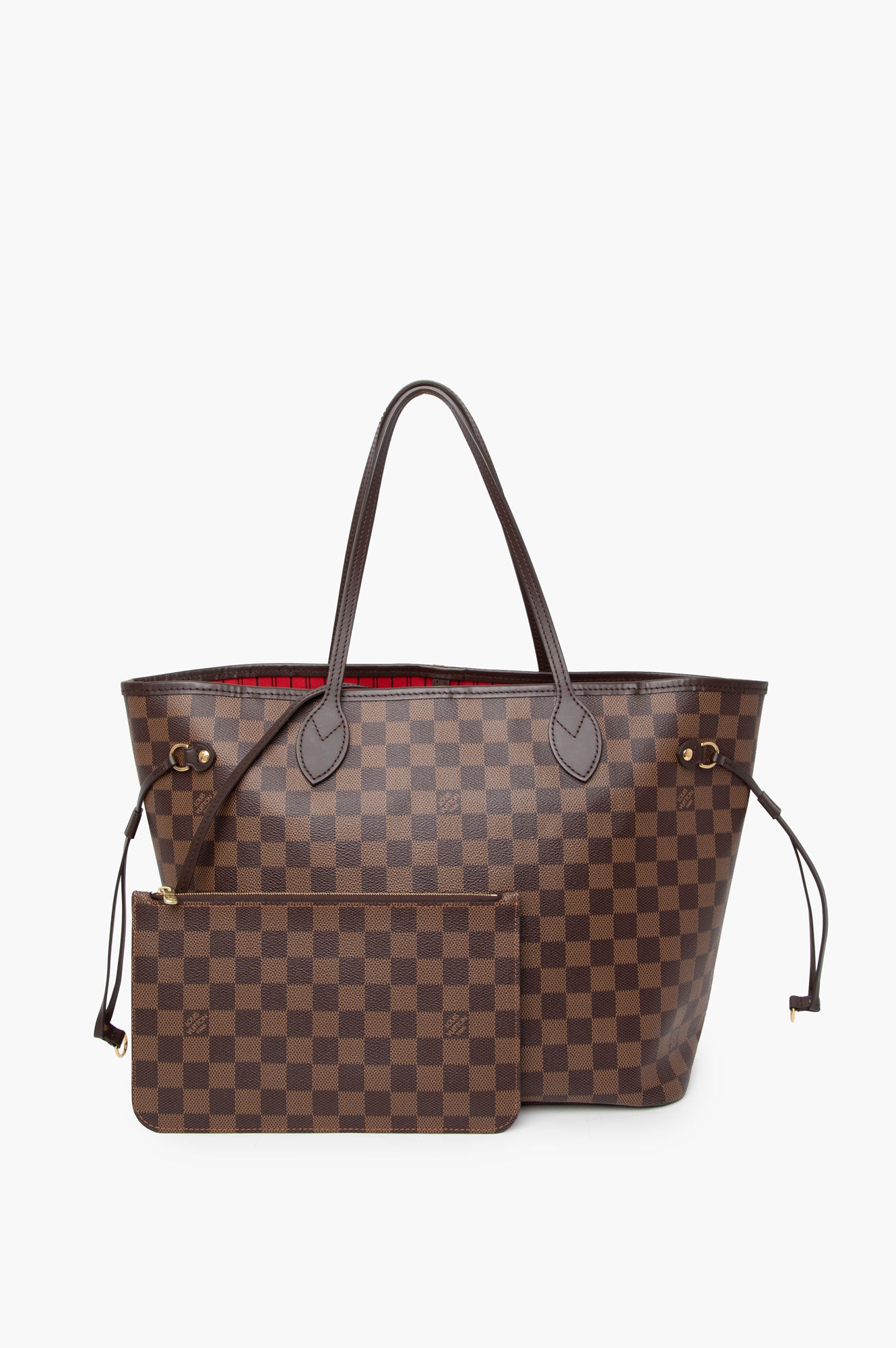 Louis Vuitton Damier Ebene Neverfull Bag MM with Pouch