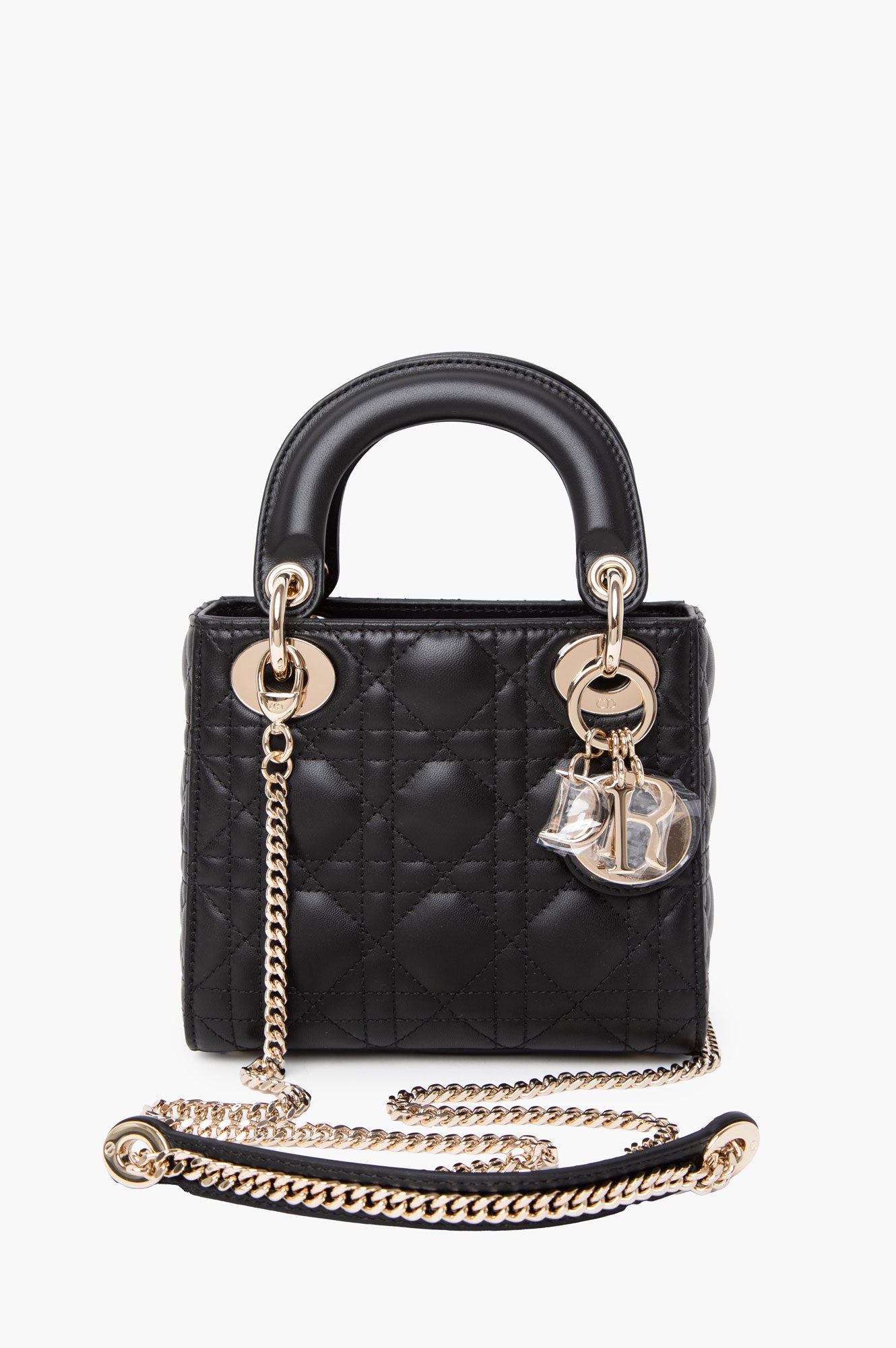 Dior Mini Lady Dior Black Cannage Lambskin Rich text editor