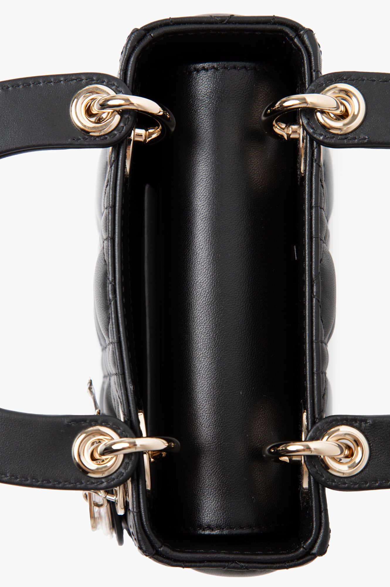 Dior Mini Lady Dior Black Cannage Lambskin Rich text editor