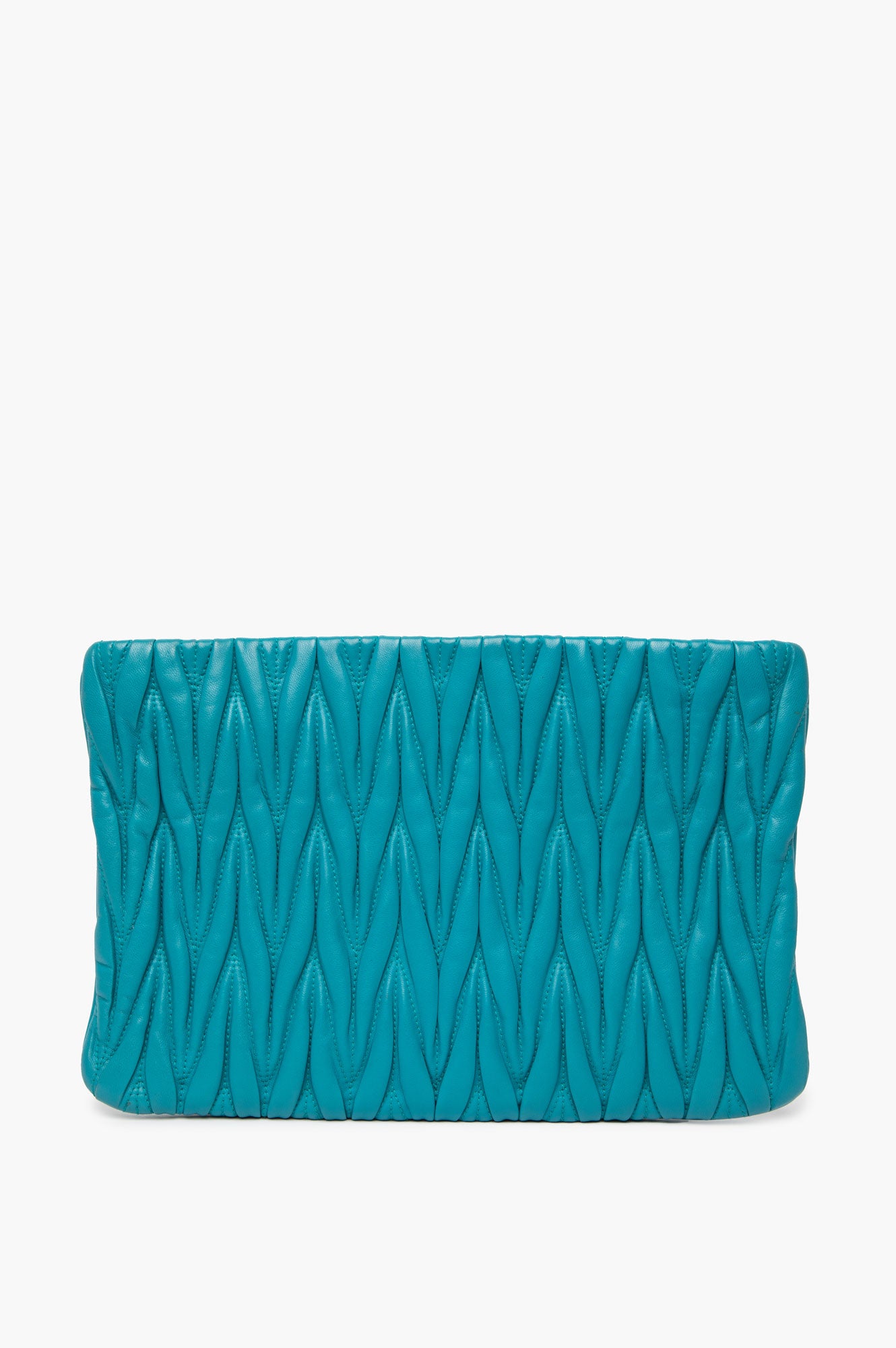 Miu Miu Turquoise Lambskin Matelassé Clutch