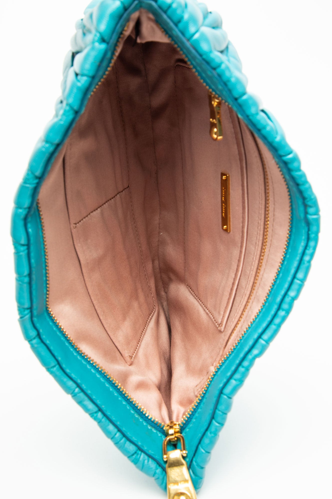 Miu Miu Turquoise Lambskin Matelassé Clutch