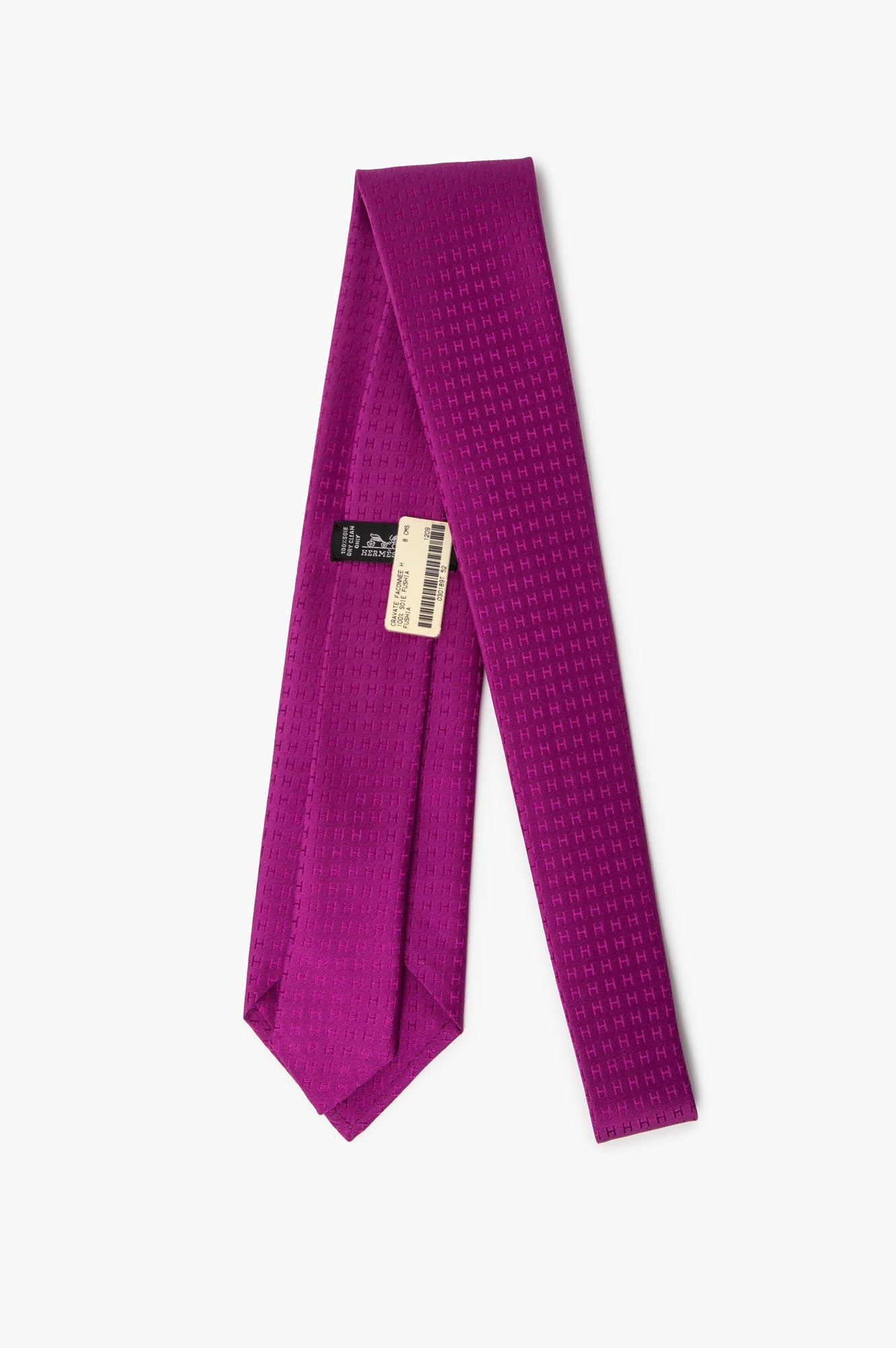 Hermès Fuchsia Silk Faconnee H 8 cm Tie
