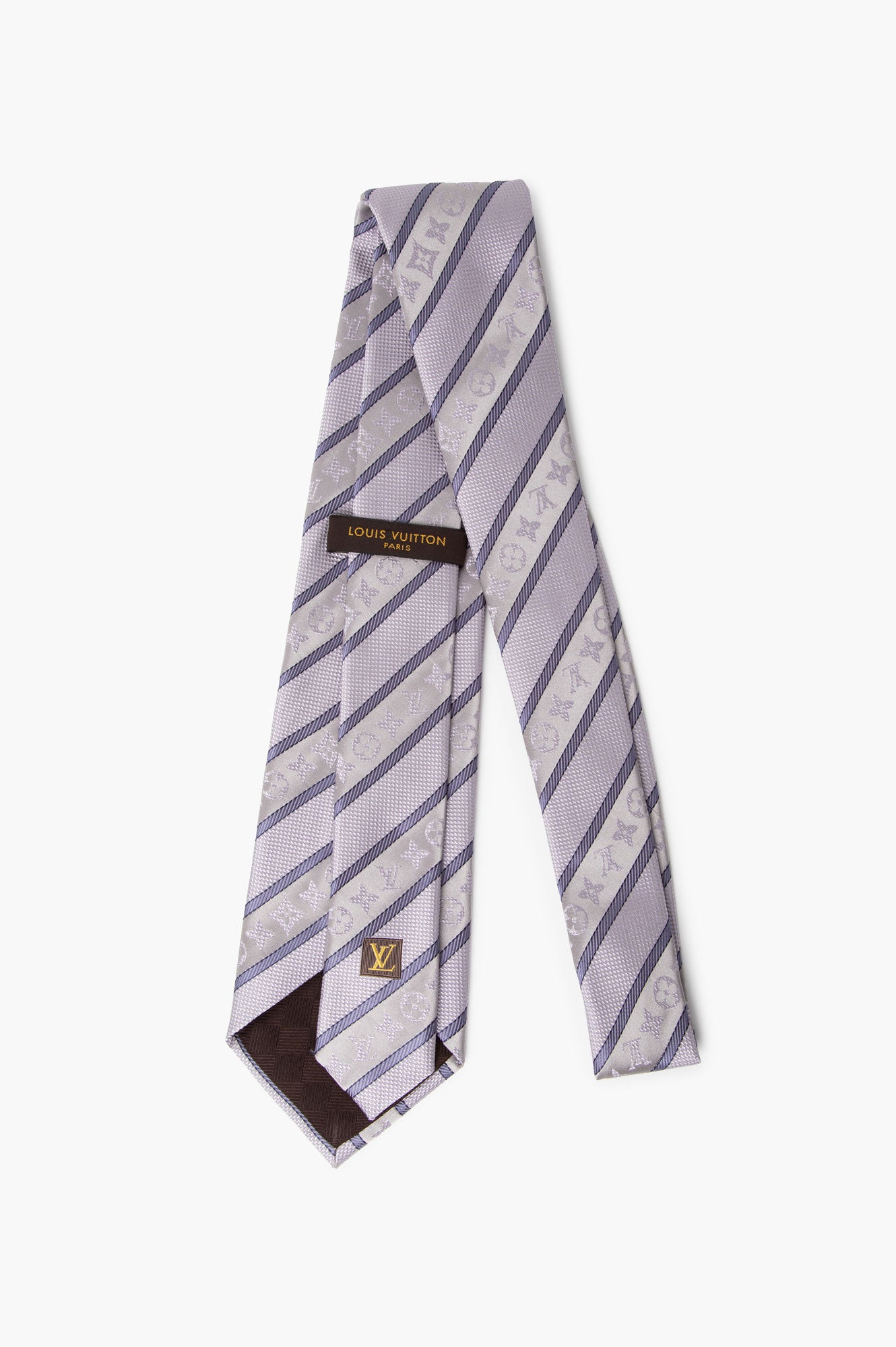 Louis Vuitton Lavender/Blue Silk Jacquard Monogram Tie