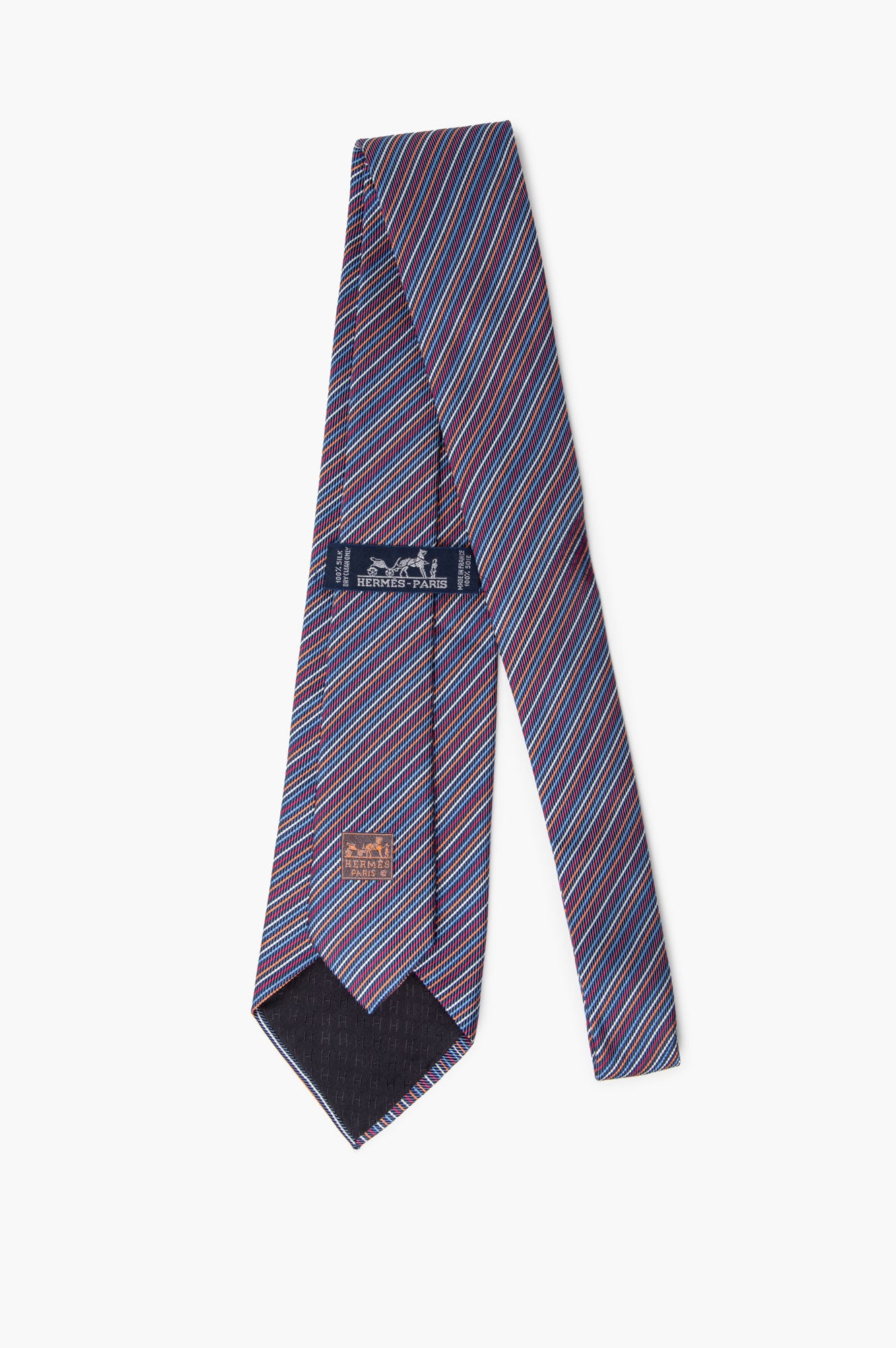 Hermès Silk Jacquard Diagonal Multi Stripe Tie
