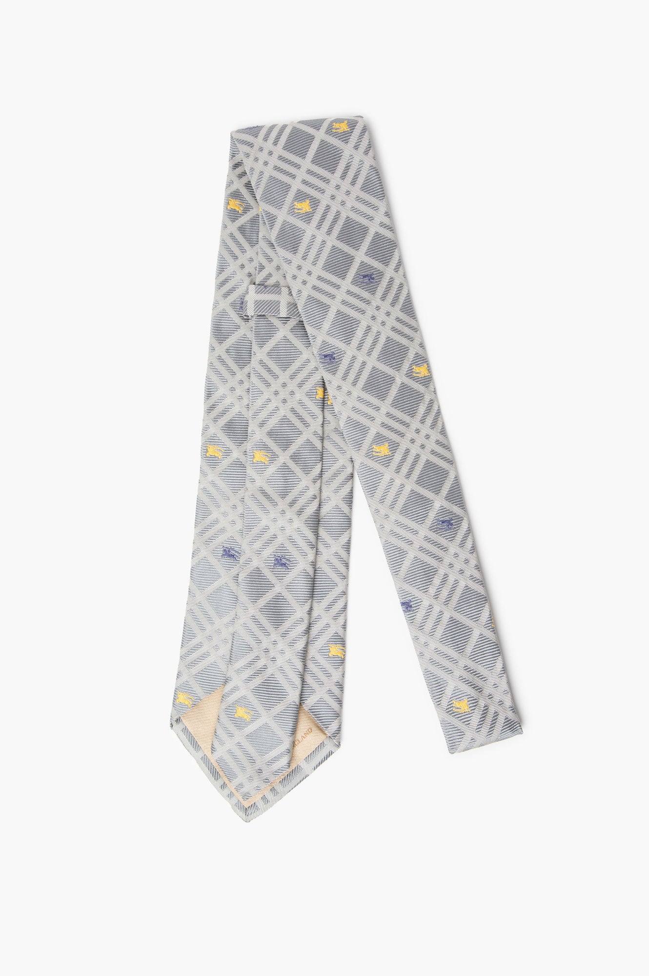 Burberry Grey Check Silk Tie