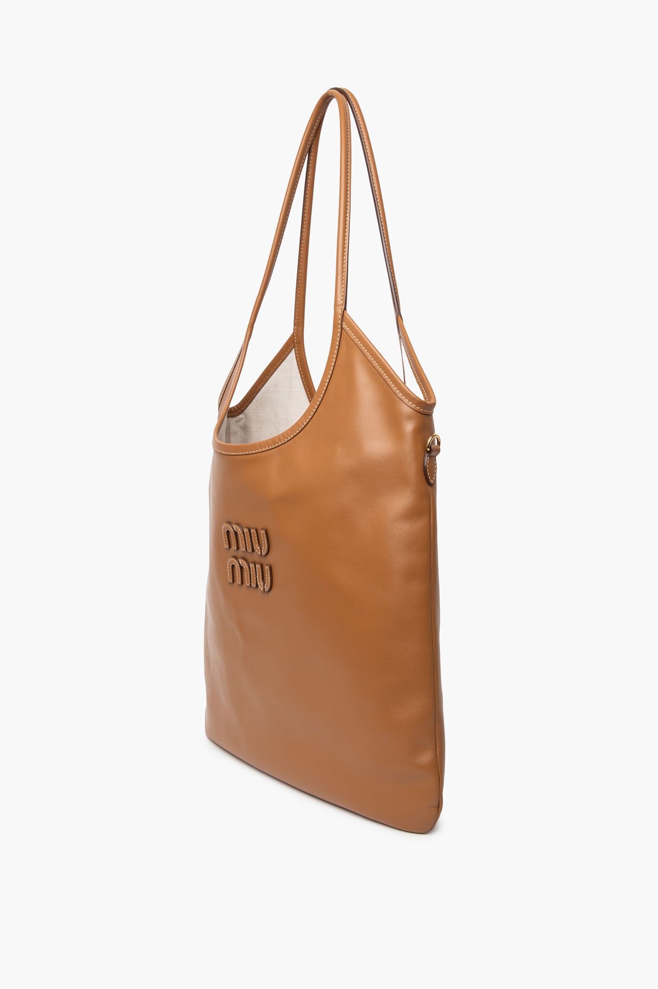 Miu Miu Cognac Leather Ivy Bag