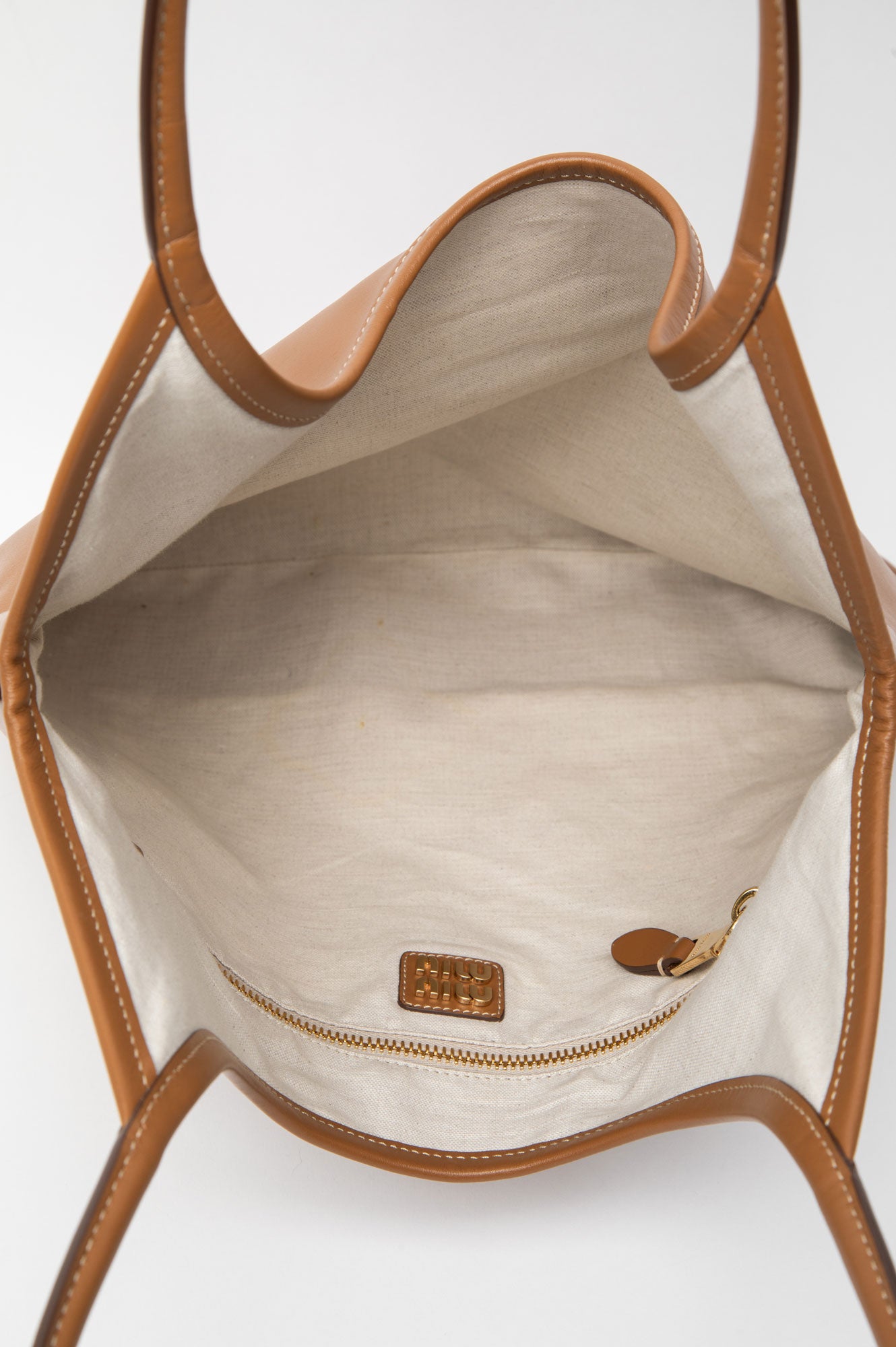 Miu Miu Cognac Leather Ivy Bag