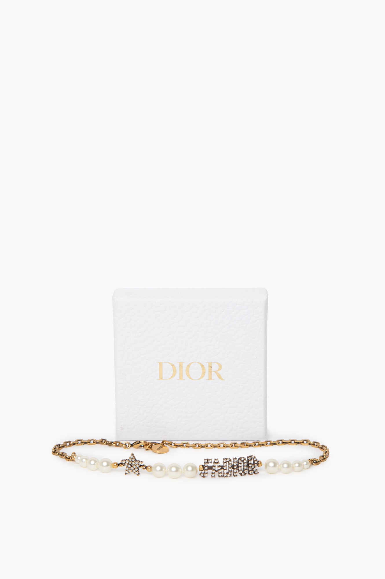 Christian Dior Metal Pearl Crystal J'Adore Choker Necklace