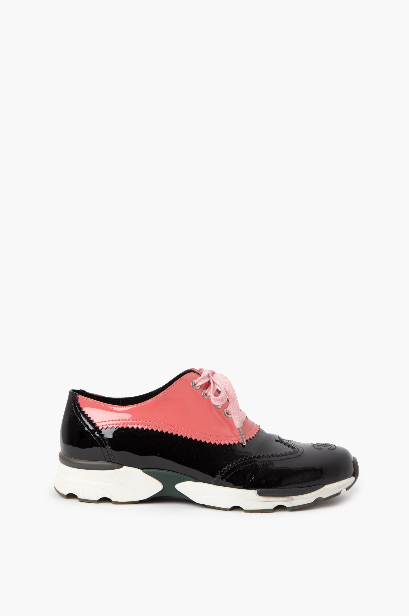 Chanel Black and Pink Oxford Sneaker Size 39