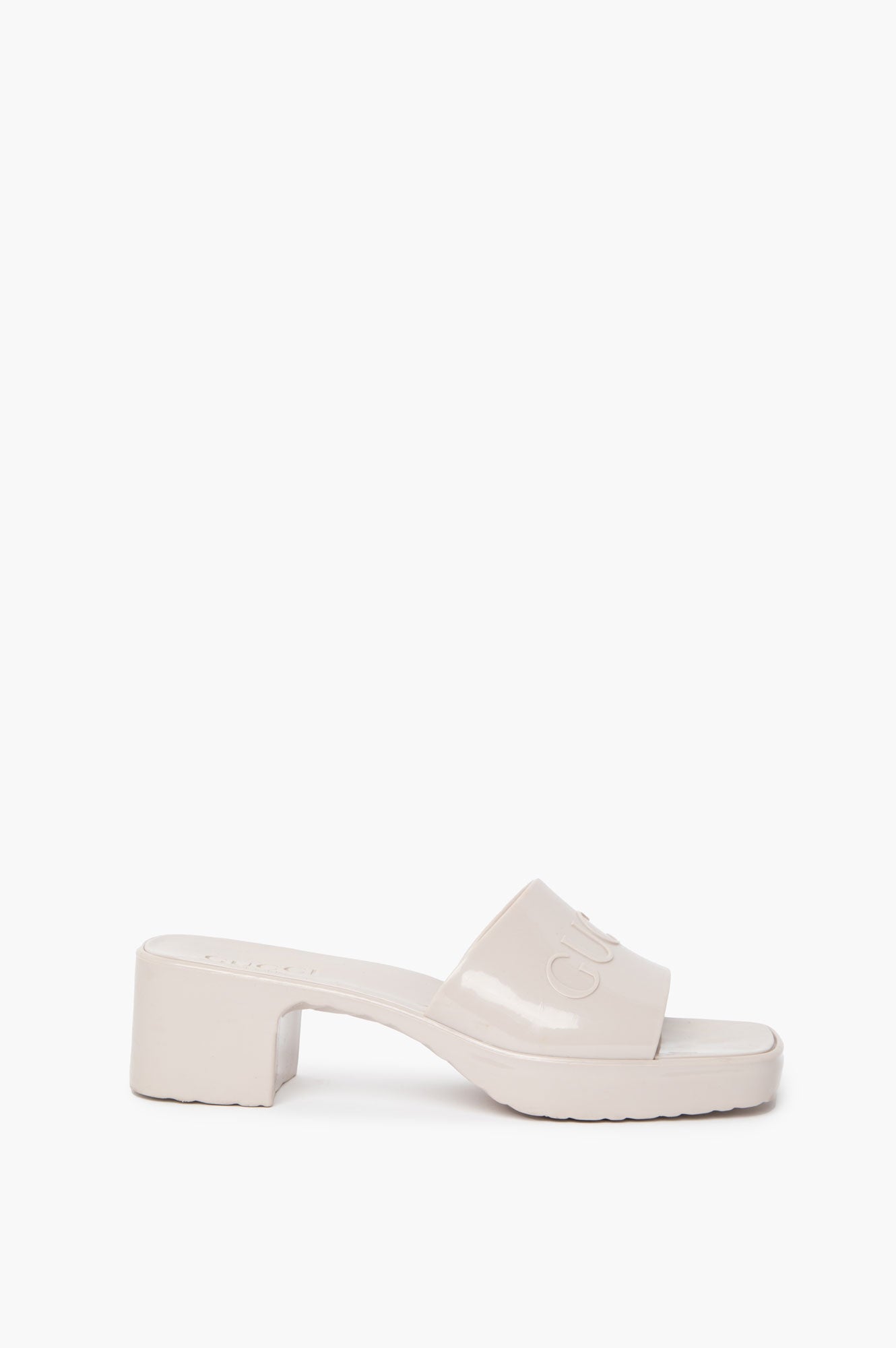 Gucci Rubber Light Grey Slides Size 39