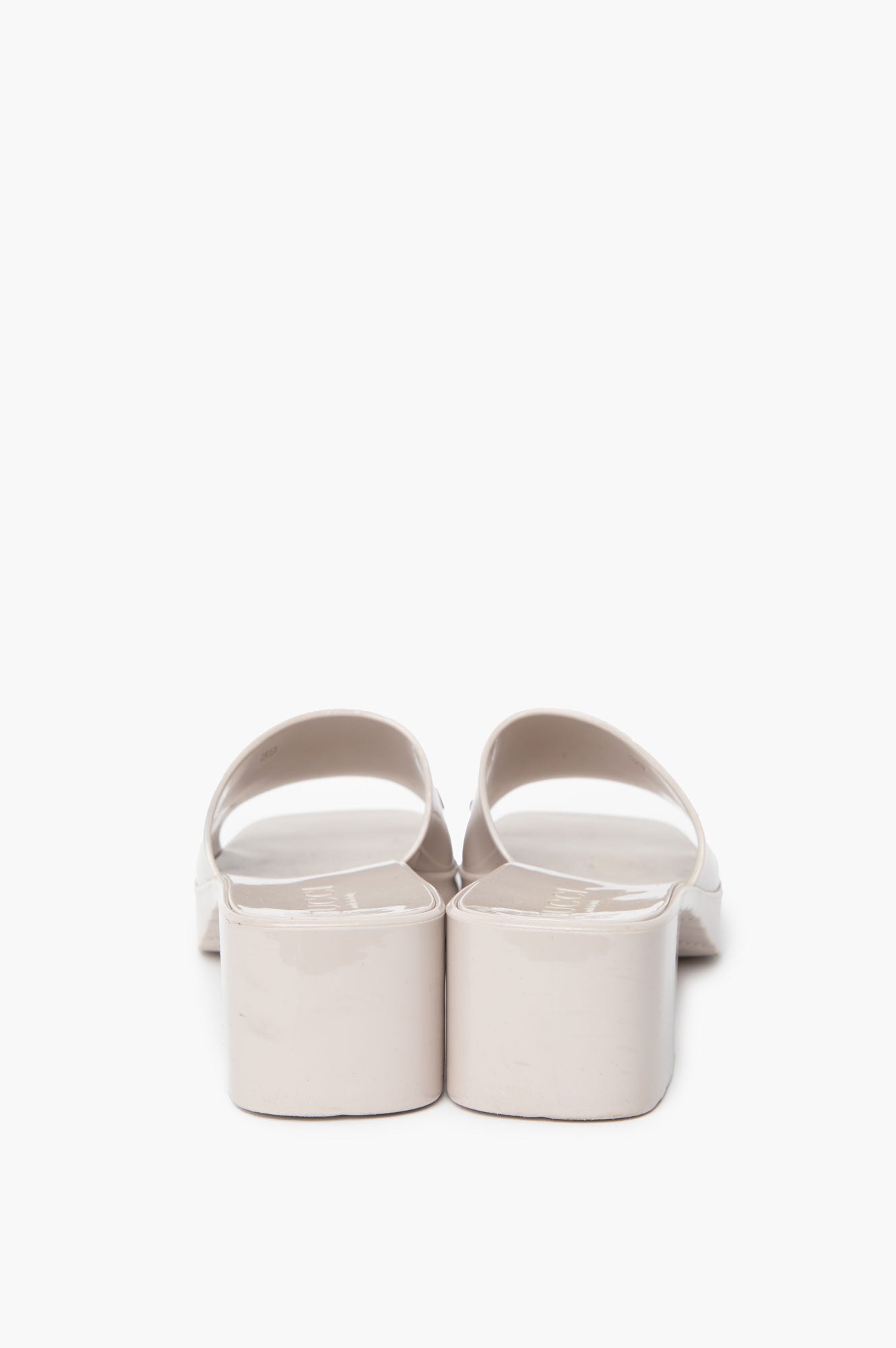 Gucci Rubber Light Grey Slides Size 39