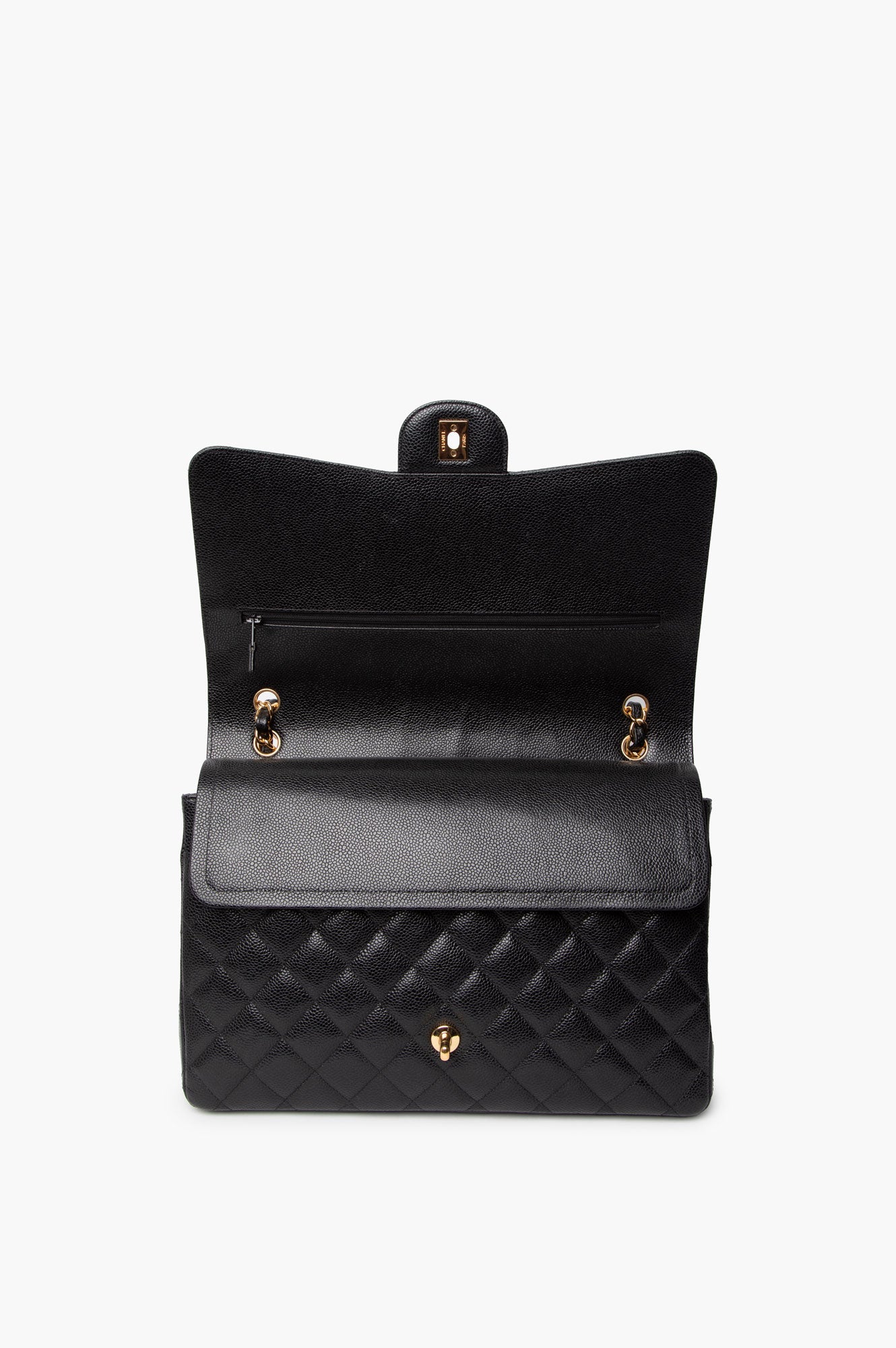 Chanel 2021 Black Caviar Maxi Classic Flap Bag