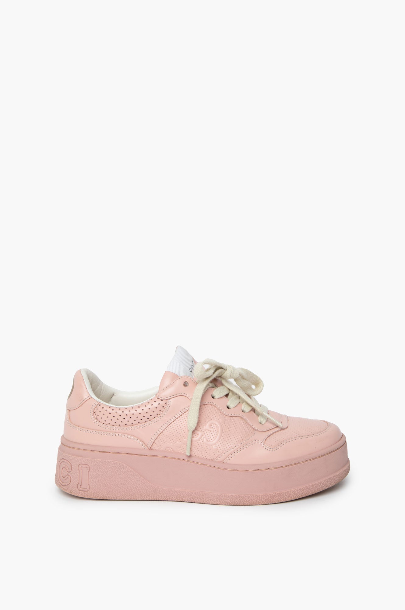 Gucci Pink GG Supreme Embossed Sneaker size 36.5