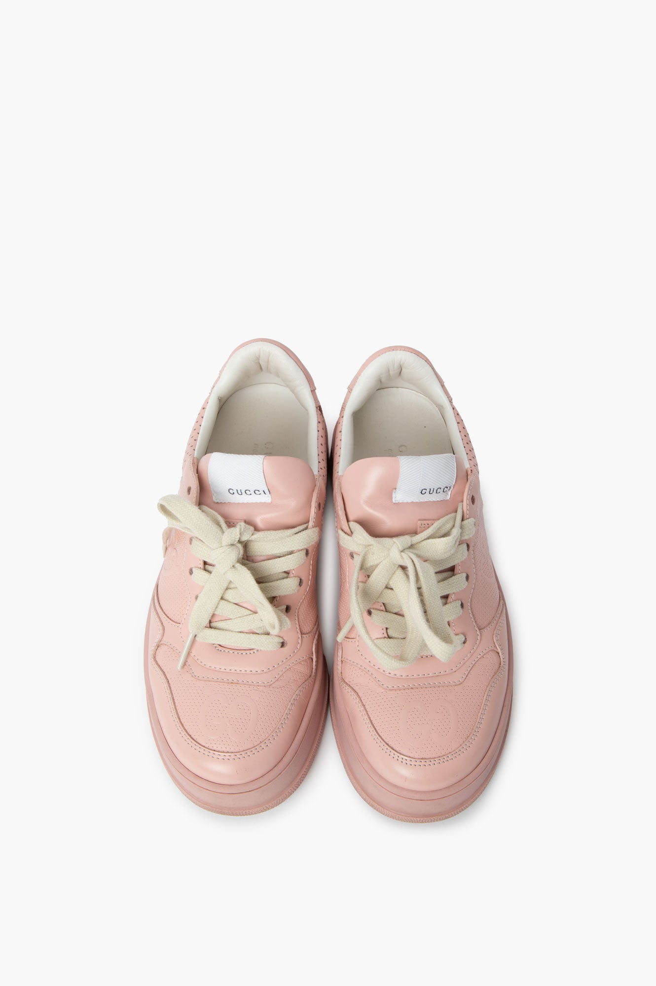 Gucci Pink GG Supreme Embossed Sneaker size 36.5