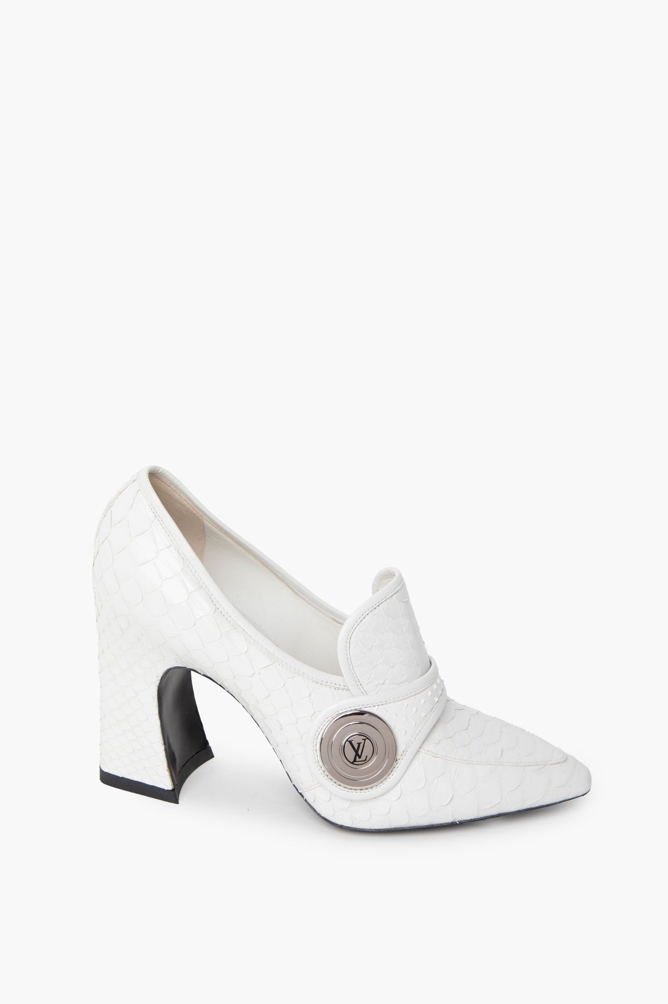 Louis Vuitton Royal Python Leather Pumps White Size 36.5