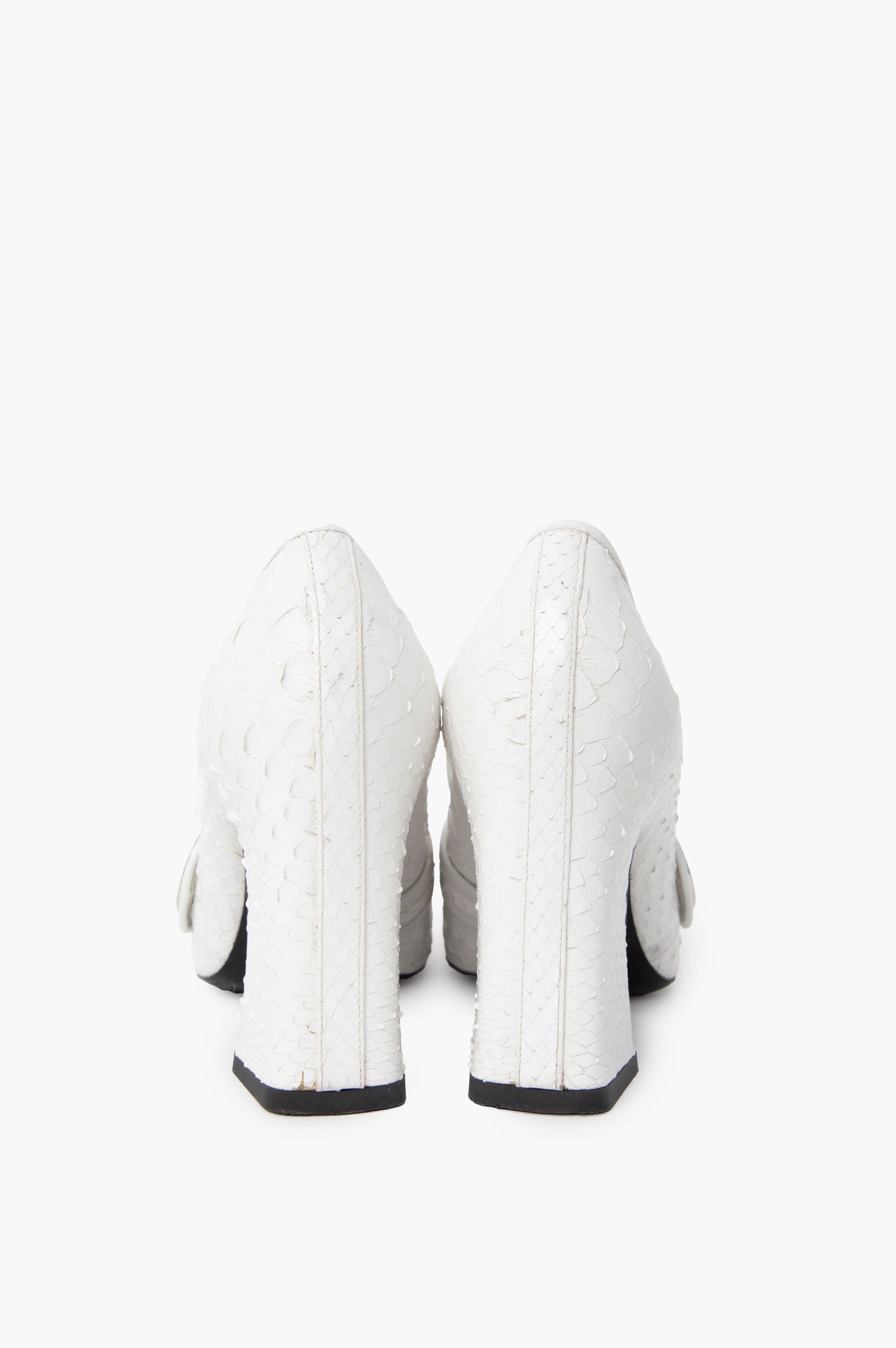 Louis Vuitton Royal Python Leather Pumps White Size 36.5