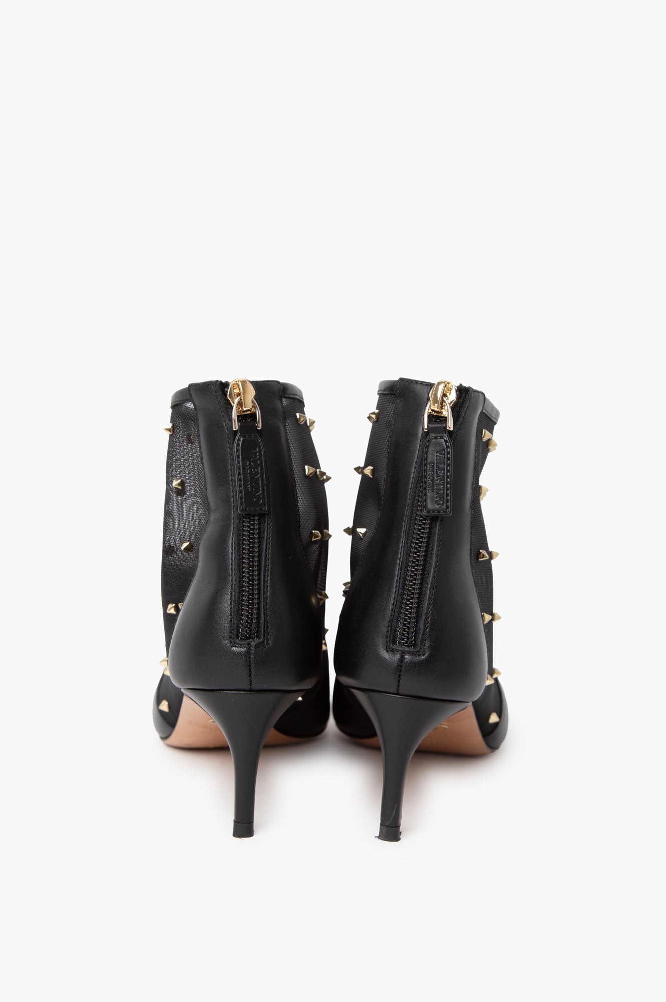 Valentino Rockstud Mesh Boots Black Size 37