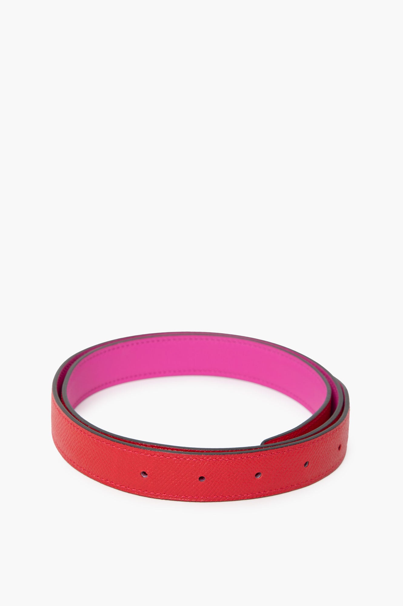 Hermes Reversible Belt Strap 24mm Red/Pink Size 80