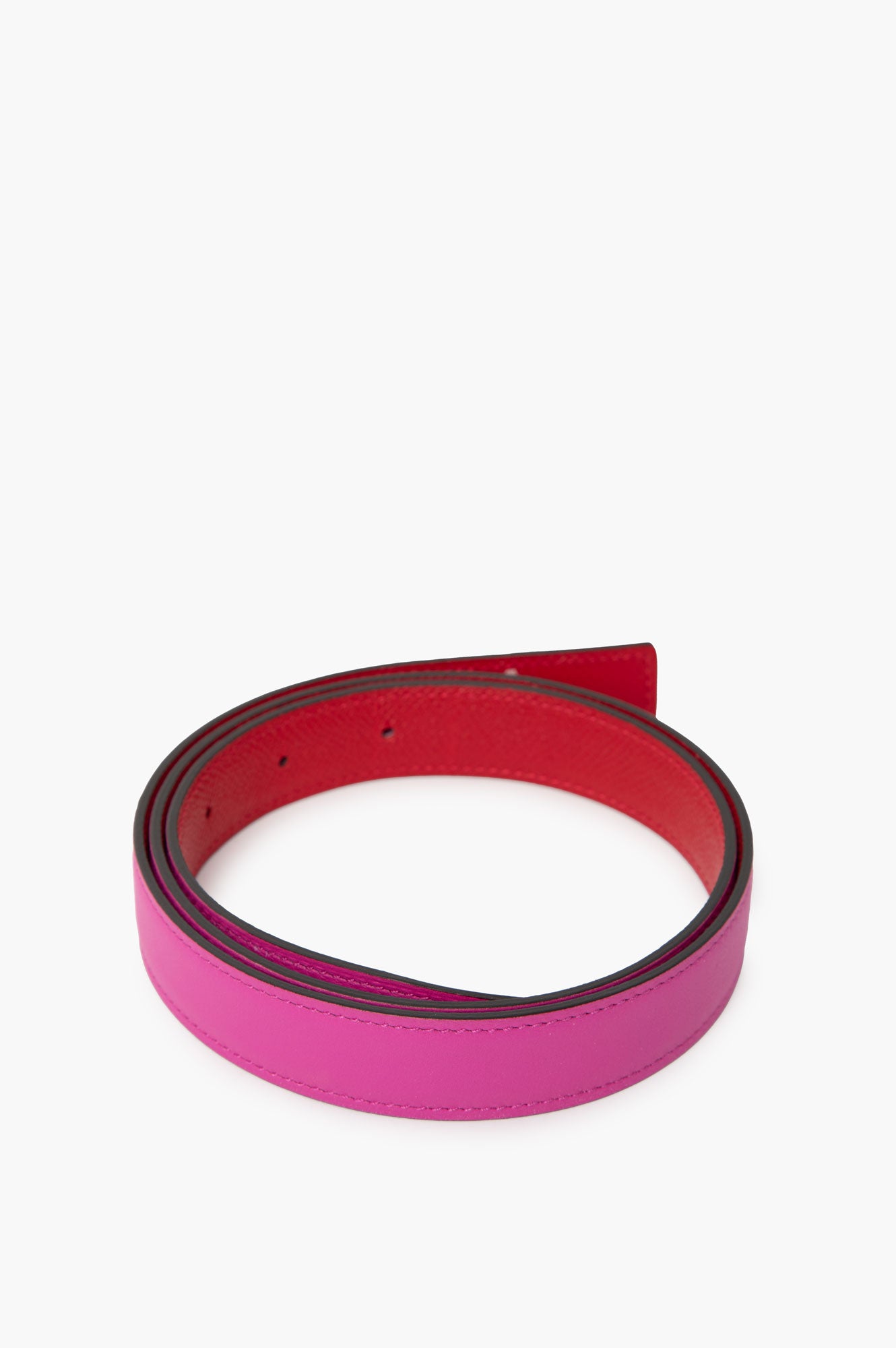 Hermes Reversible Belt Strap 24mm Red/Pink Size 80