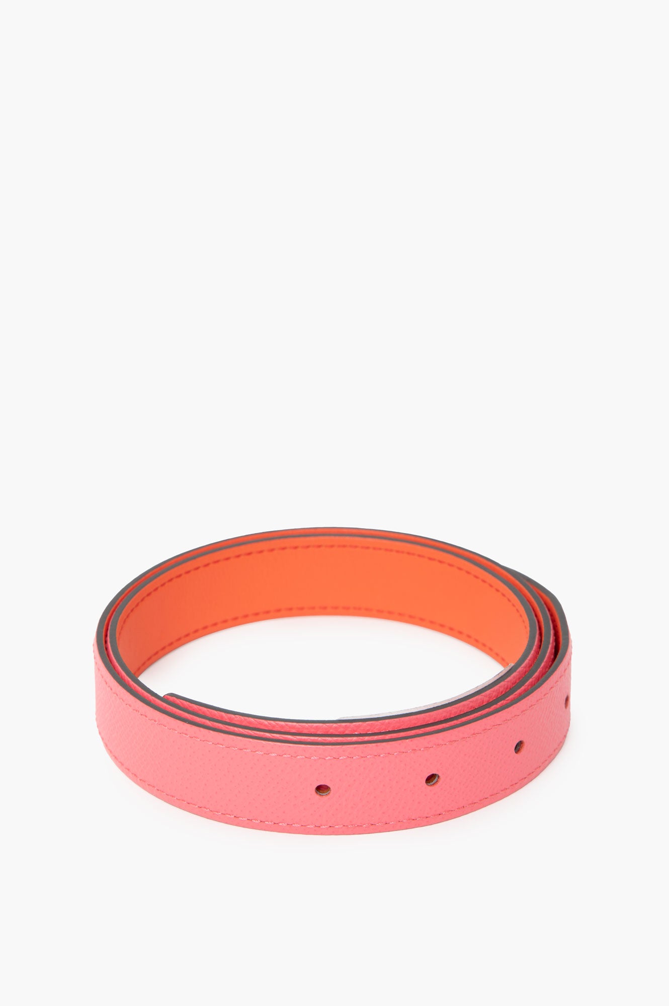 Hermes Reversible Belt Strap 32mm Pink/Orange Size 70