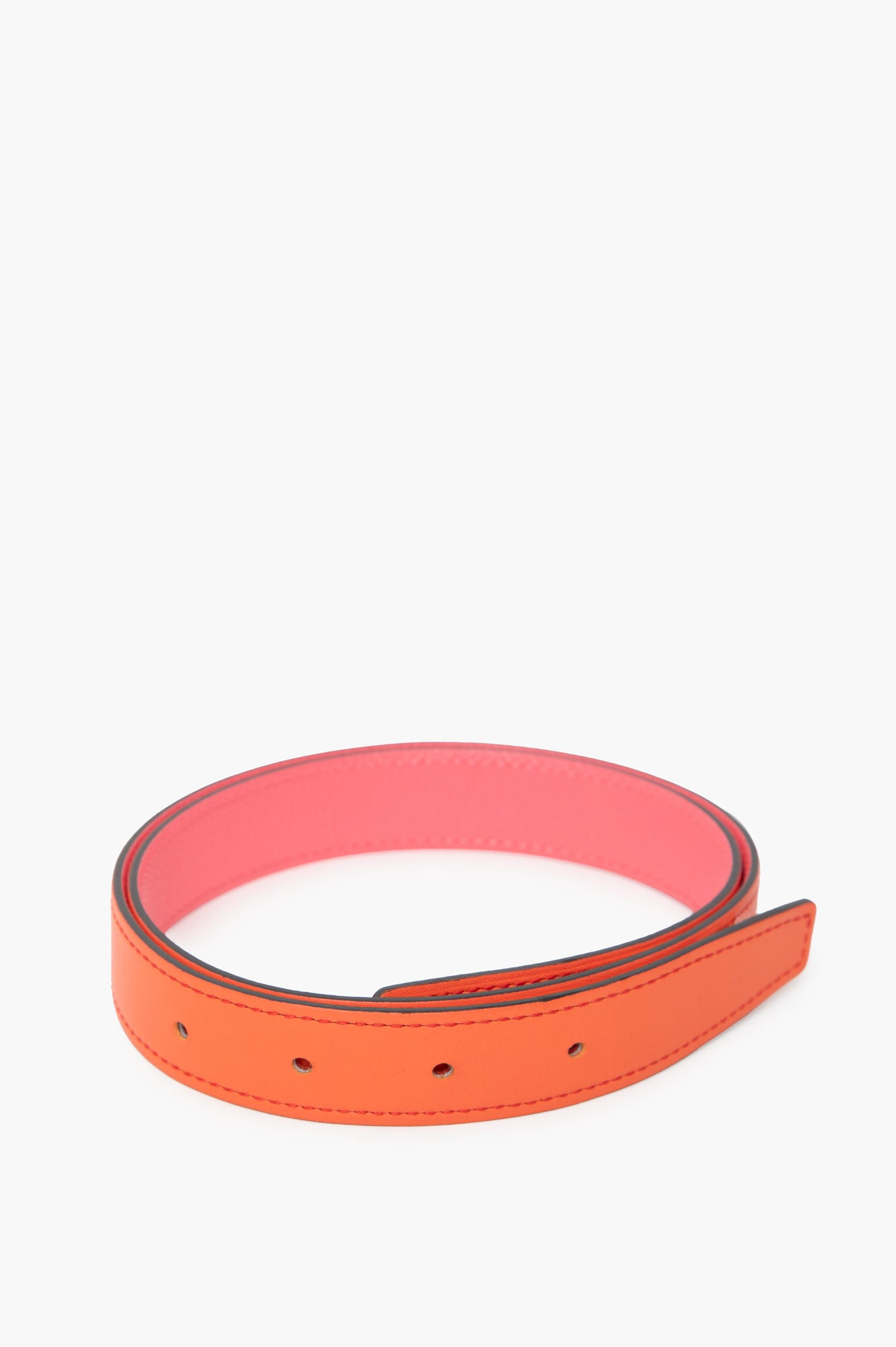 Hermes Reversible Belt Strap 32mm Pink/Orange Size 70
