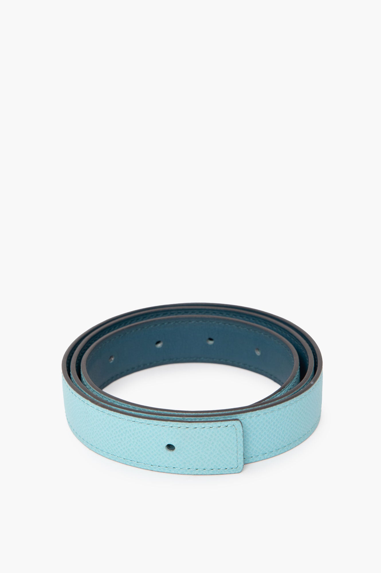 Hermes Reversible Belt Strap 24mm Dark Blue/Light Blue Size 80