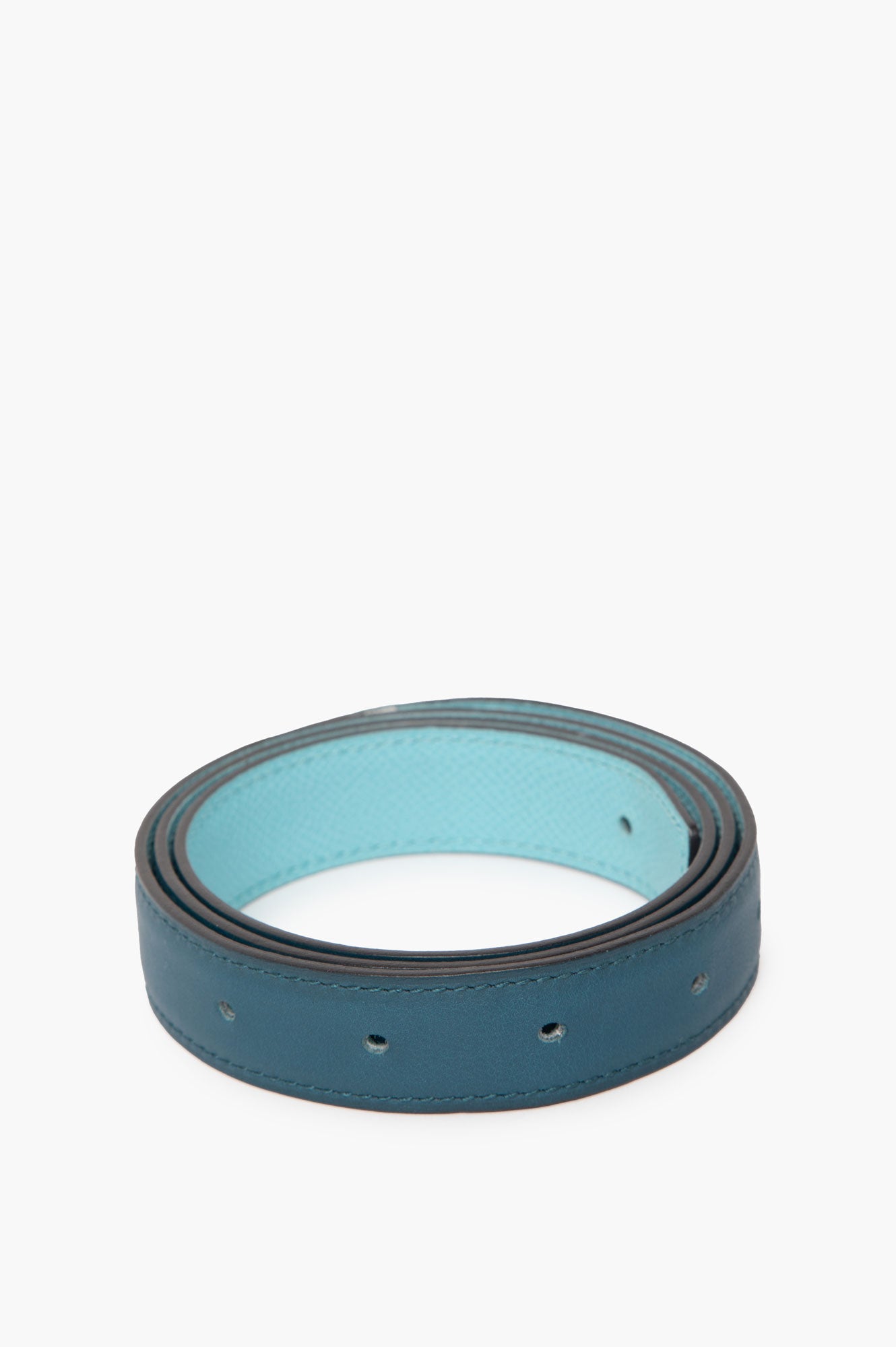 Hermes Reversible Belt Strap 24mm Dark Blue/Light Blue Size 80