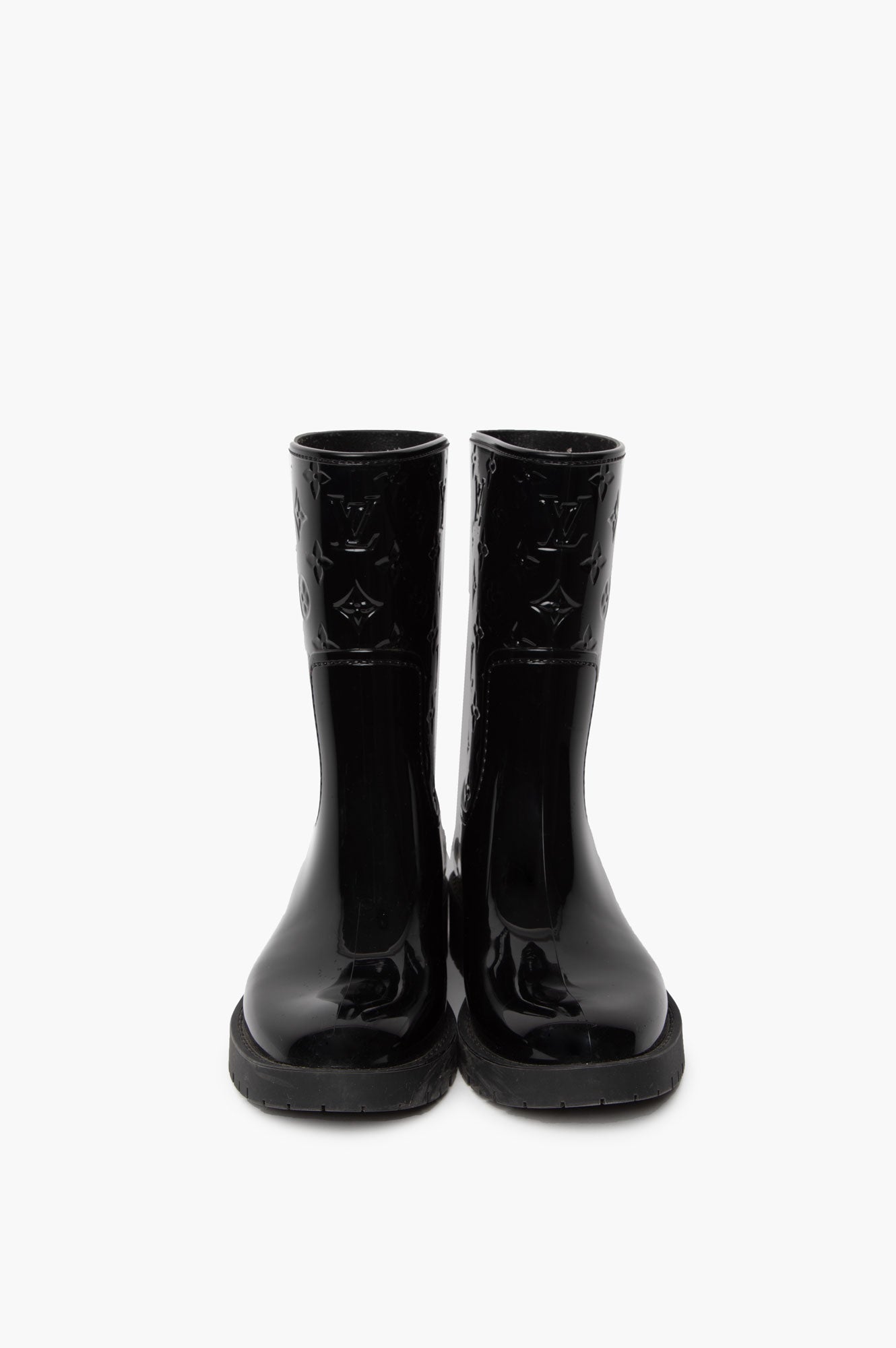 Louis Vuitton Drops Monogram Flat Half Rubber Boots size 38