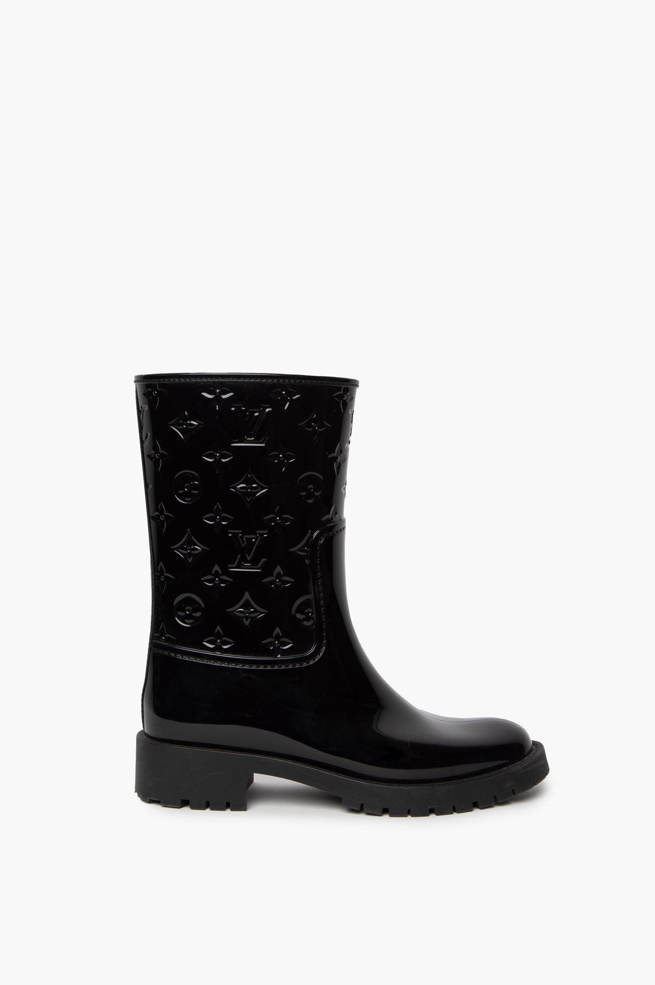 Louis Vuitton Drops Monogram Flat Half Rubber Boots size 38