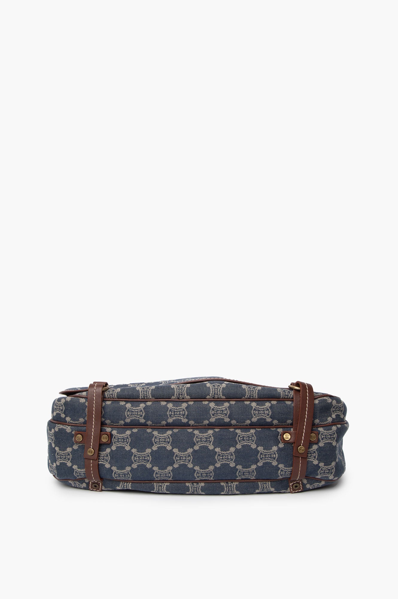Celine Blue Denim Macadam Shoulder Bag