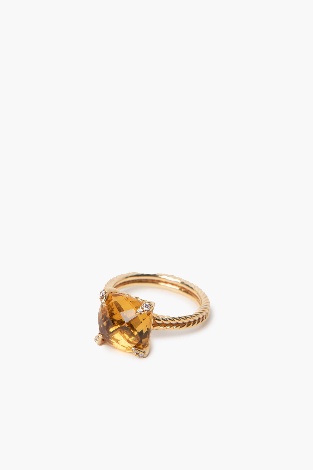David Yurman 18k Yellow Gold with Citrine Chatelaine Ring