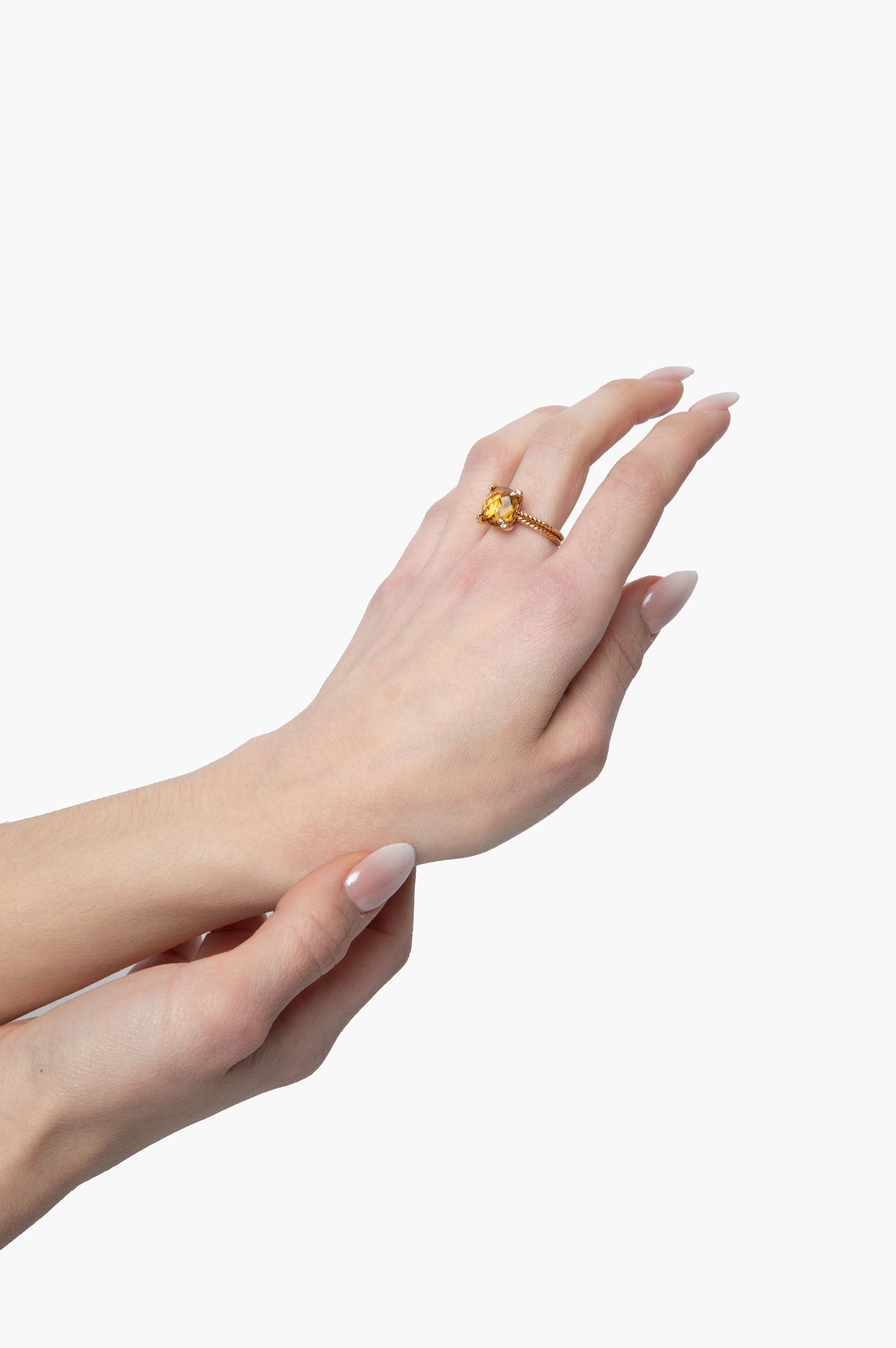 David Yurman 18k Yellow Gold with Citrine Chatelaine Ring
