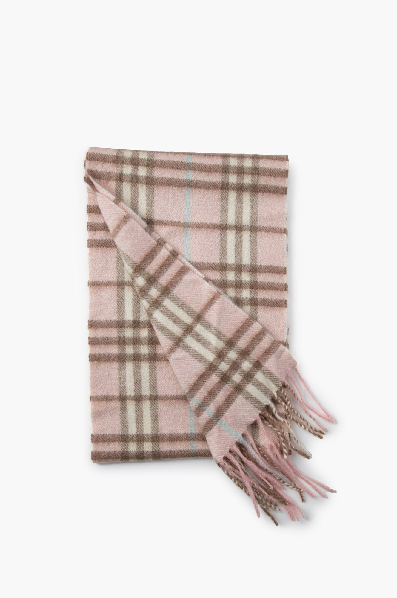 Burberry Pink Check Cashmere Scarf