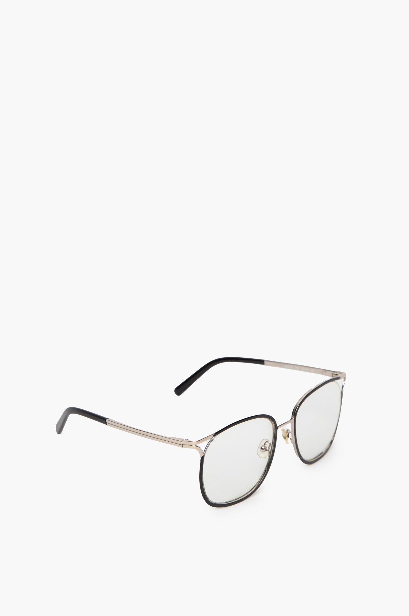 Chloe Black Frame Silver Square Semi Rim Glasses