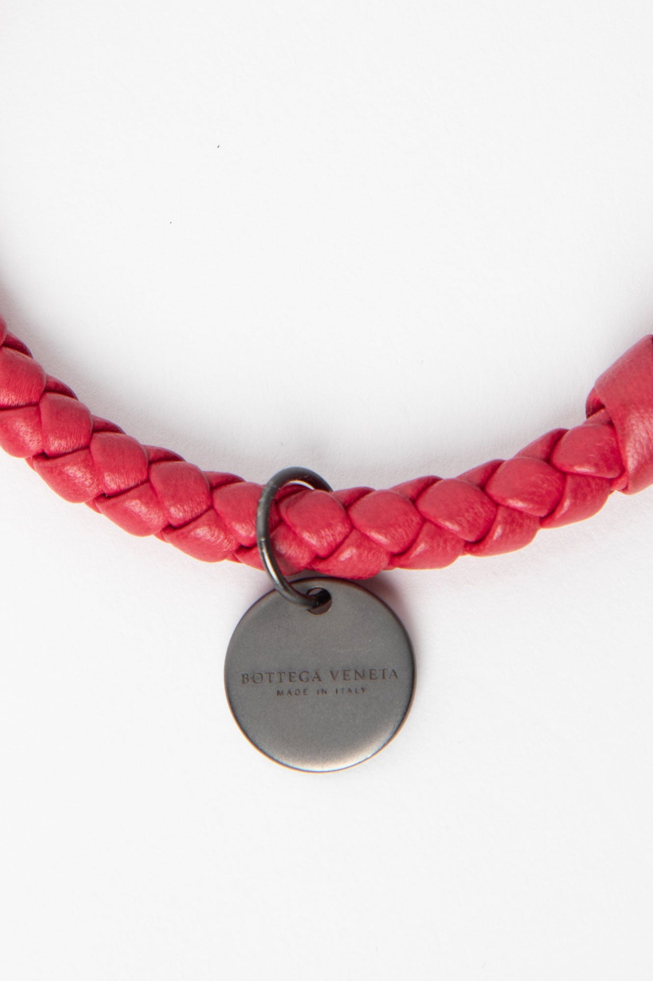 Bottega Veneta Red Woven Bangle Bracelet Size S