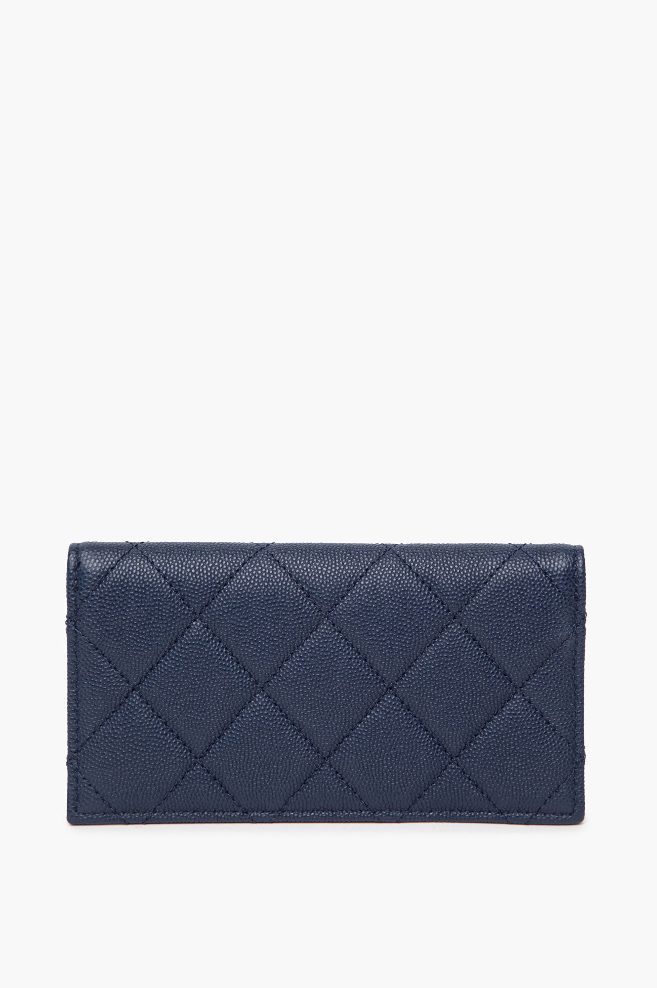 Chanel Dark Blue Caviar Quilted Medium Flap Wallet