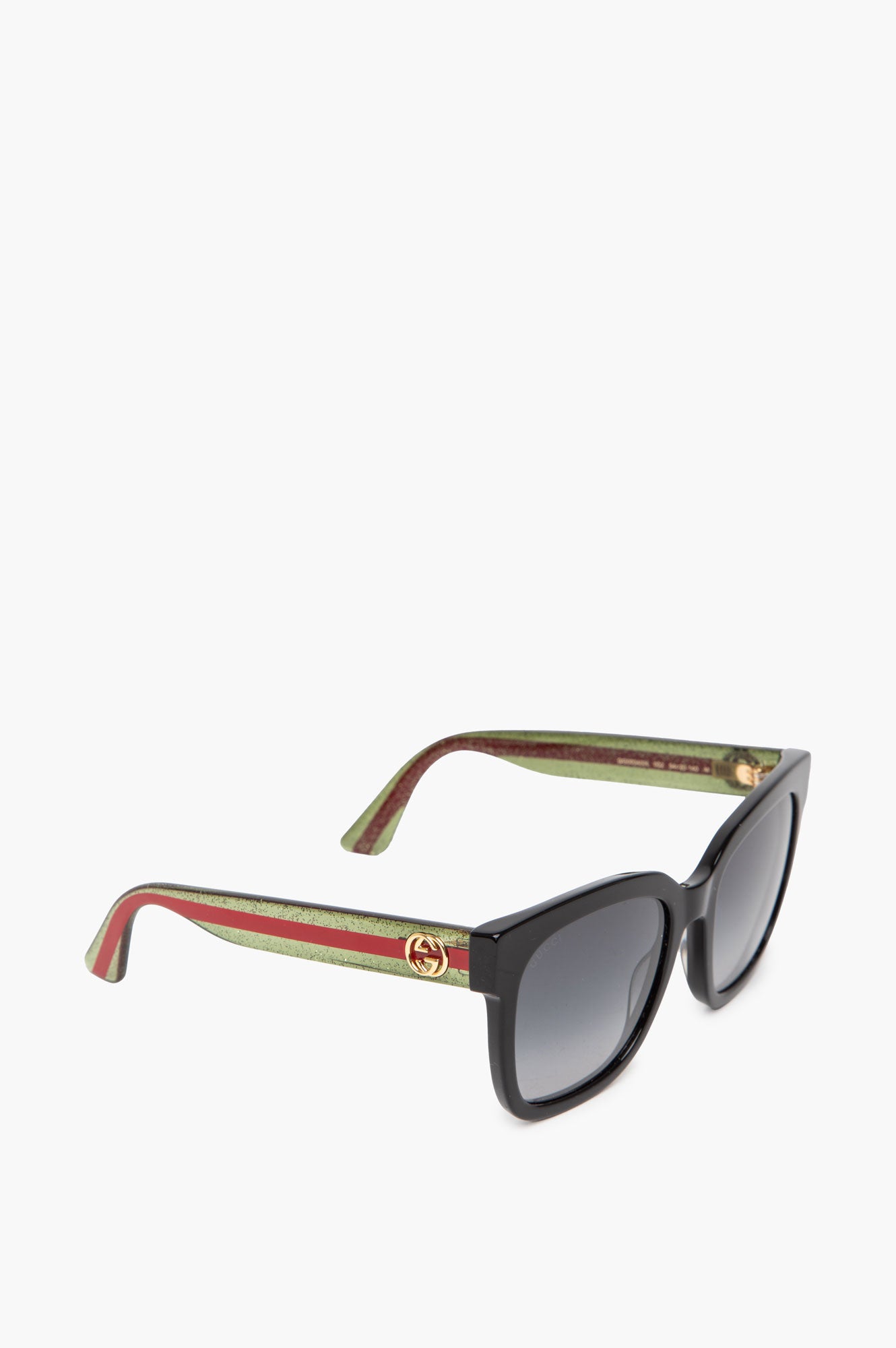 Gucci GG0034SN Black/Web Stripe Square Sunglasses
