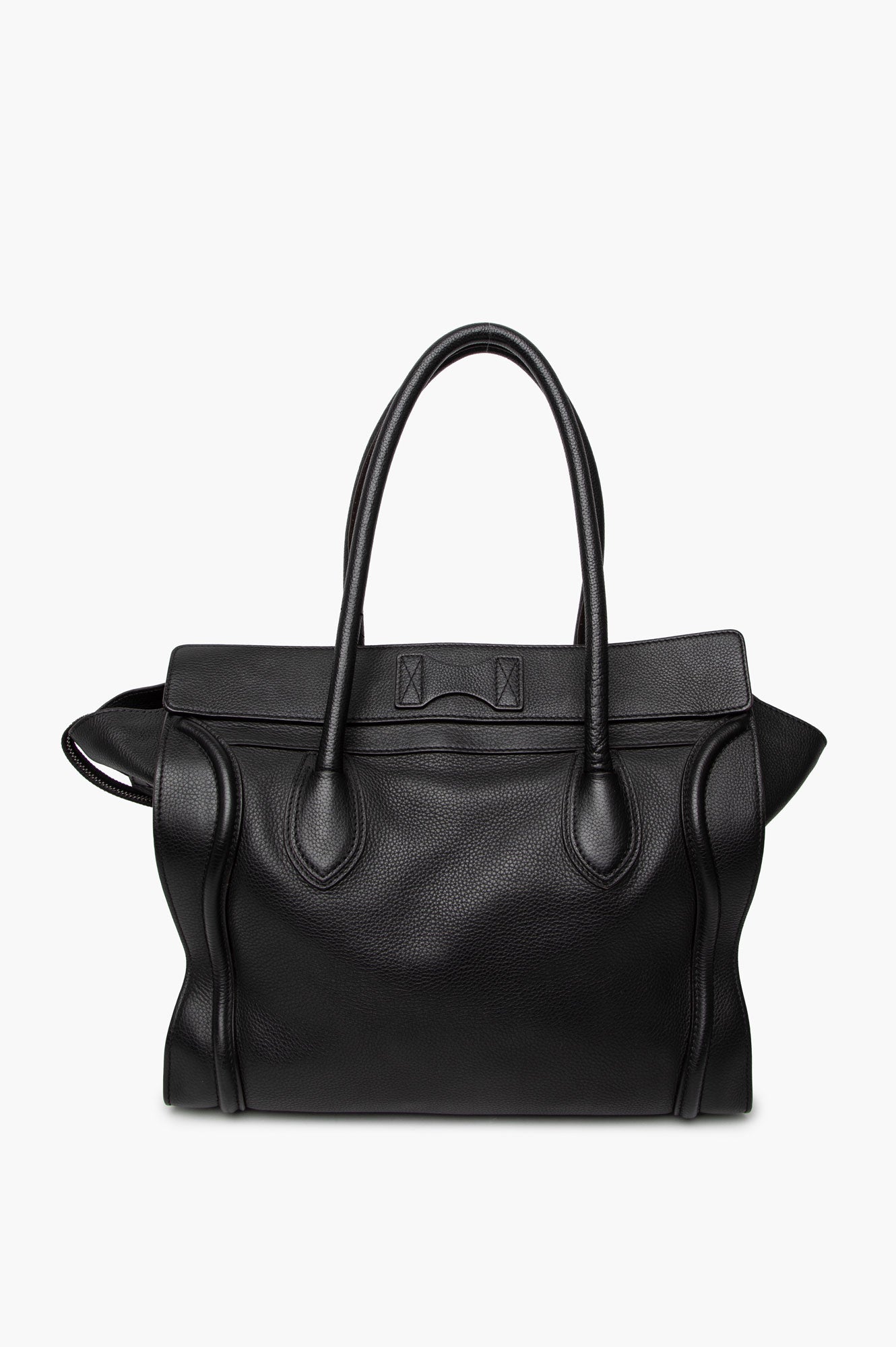 Celine Large Black Leather Luggage Tote