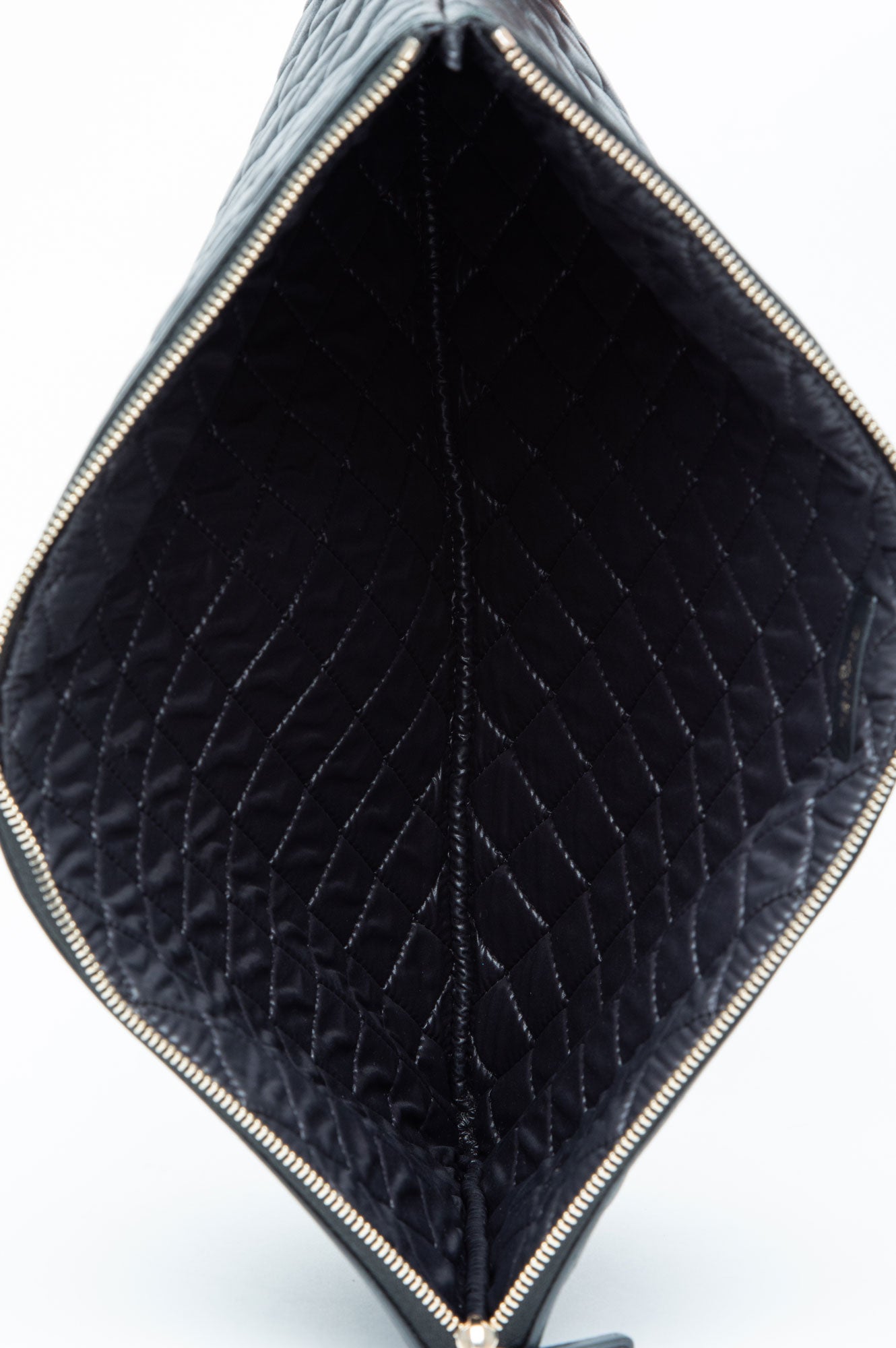 Chanel Boy Large Black Lambskin Zip Pouch