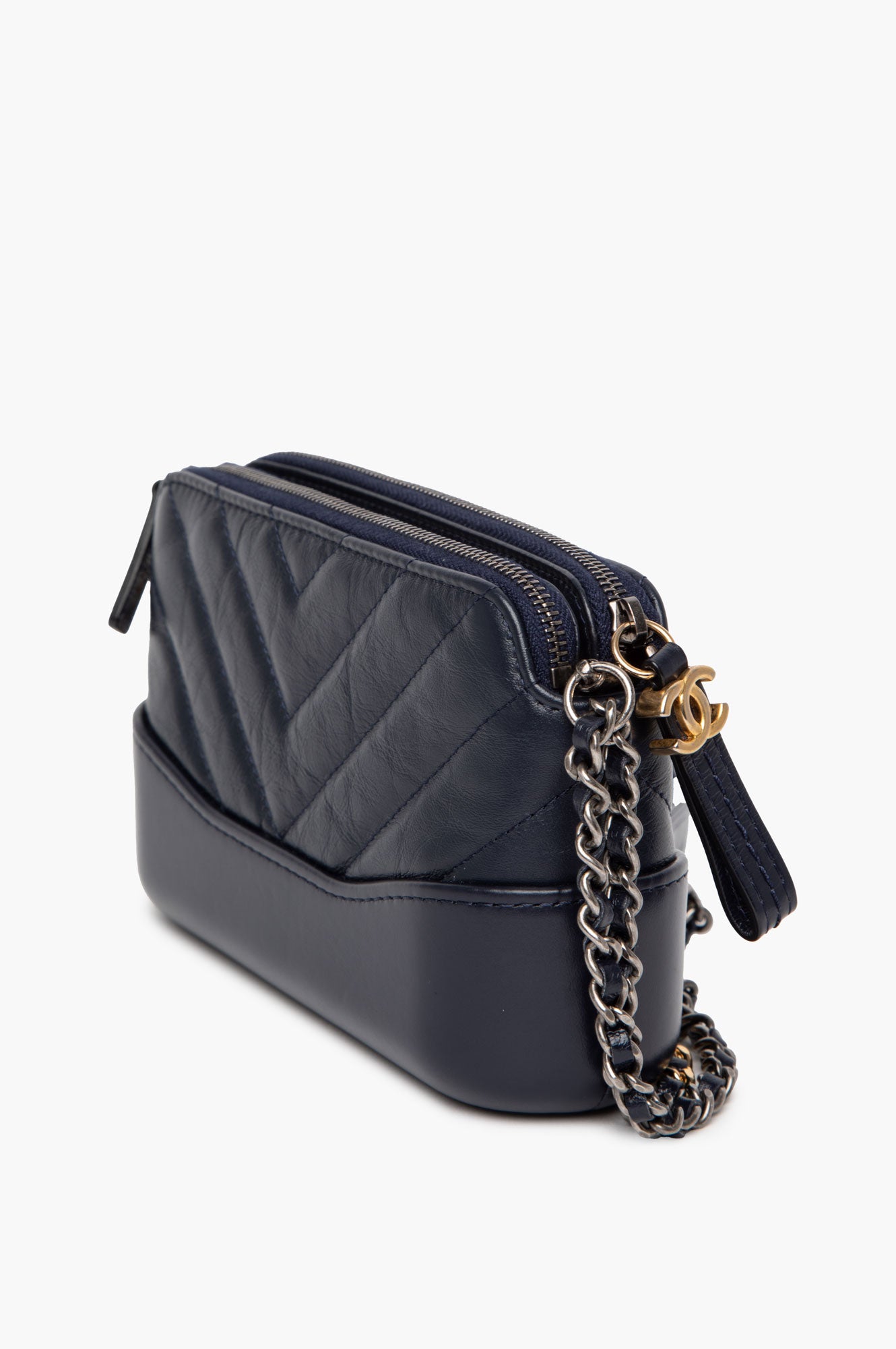 Chanel Navy Blue Aged Calfskin Mini Gabrielle Bag