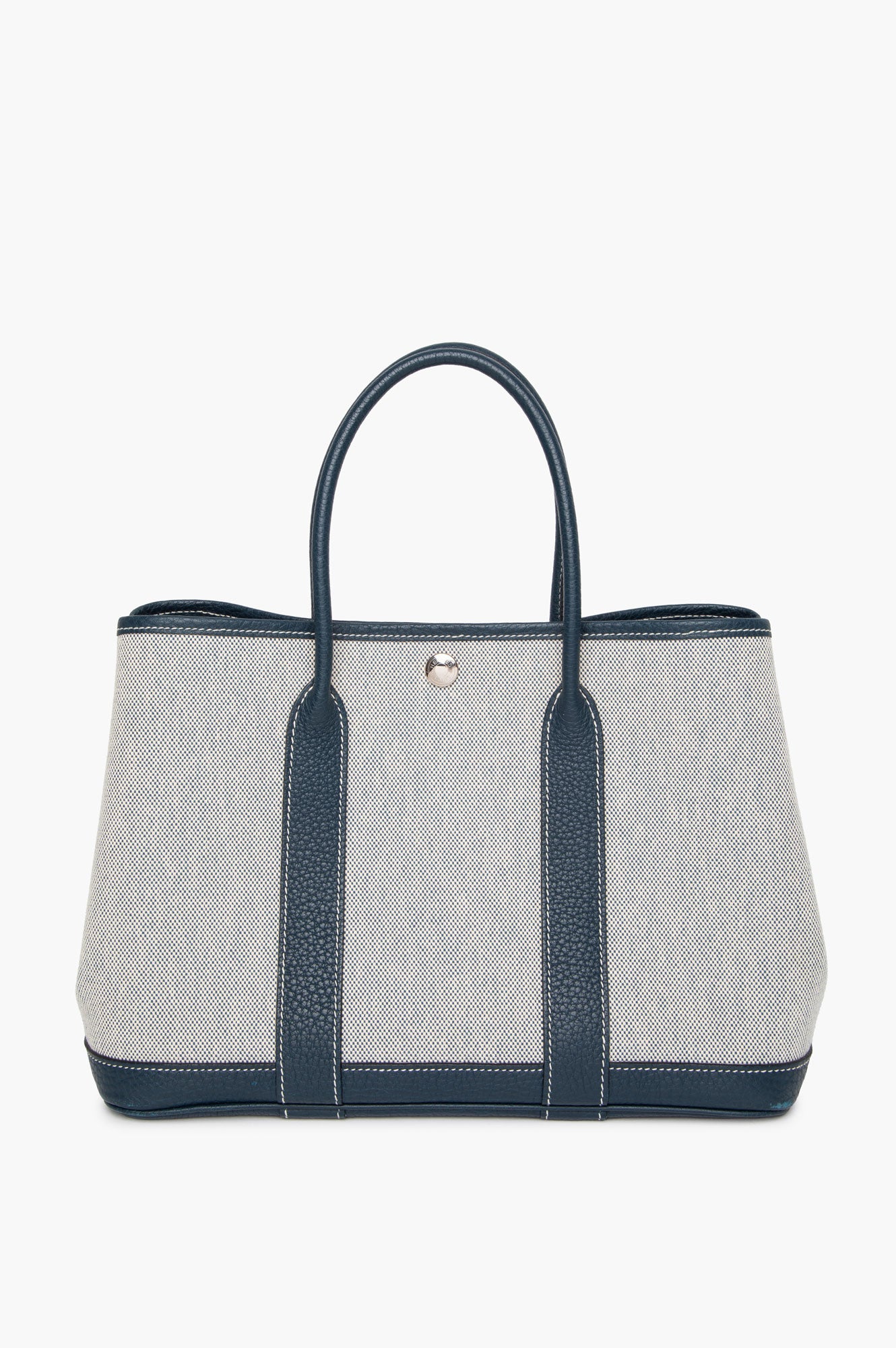 Hermès Navy/Natural Canvas Garden Party 30 Tote