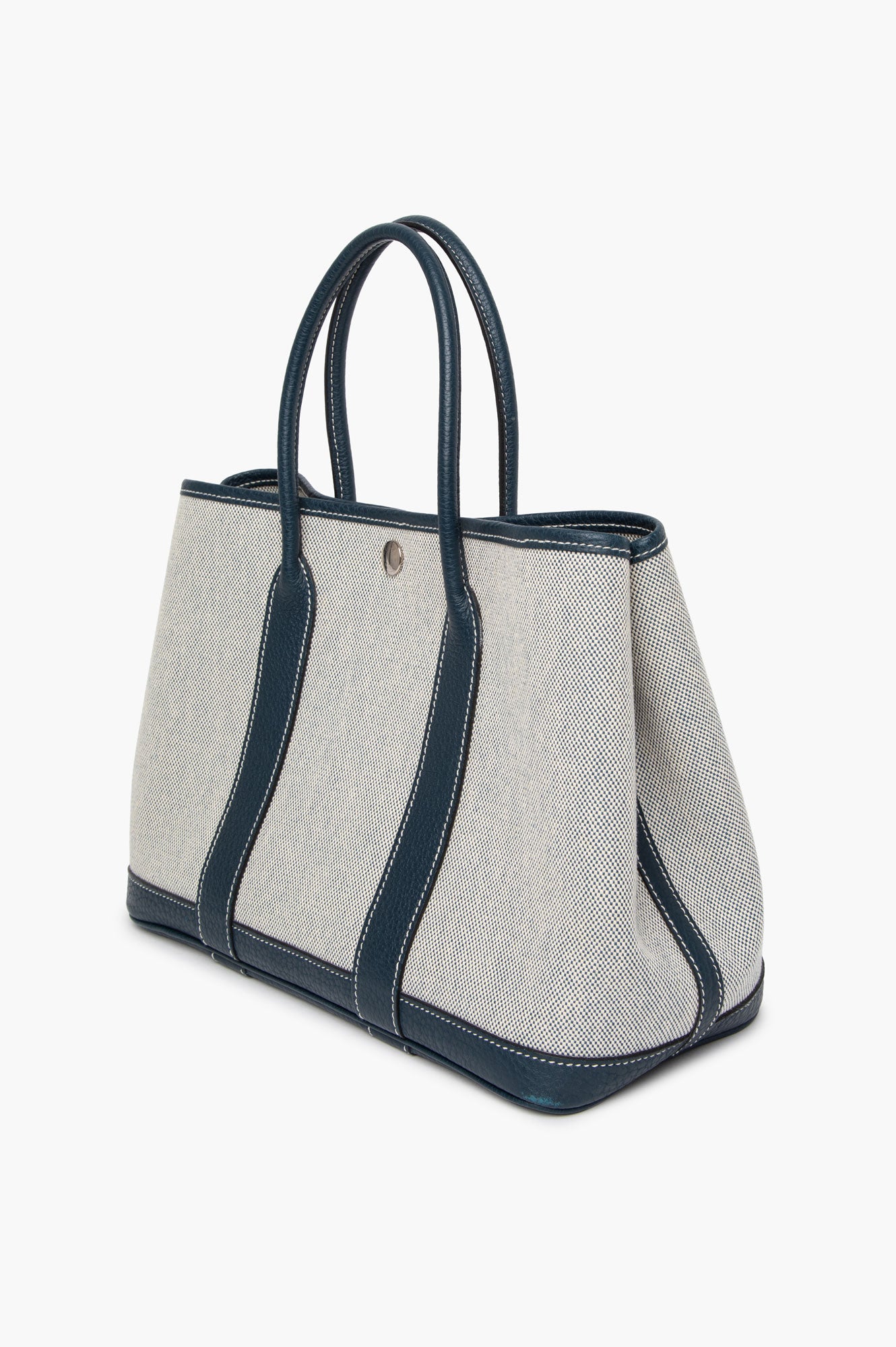 Hermès Navy/Natural Canvas Garden Party 30 Tote