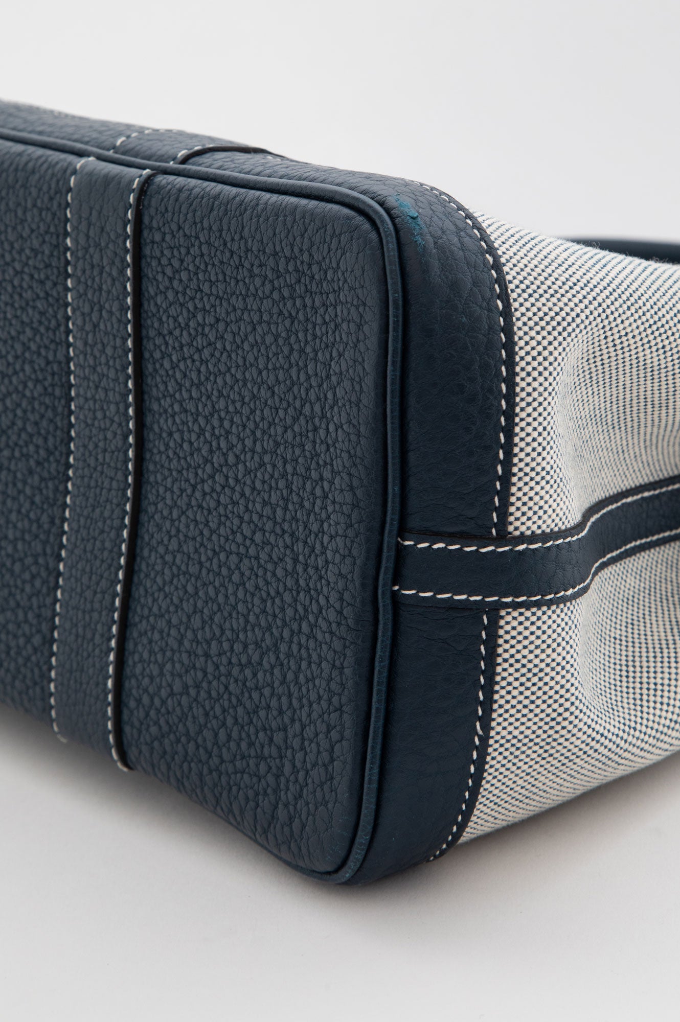 Hermès Navy/Natural Canvas Garden Party 30 Tote