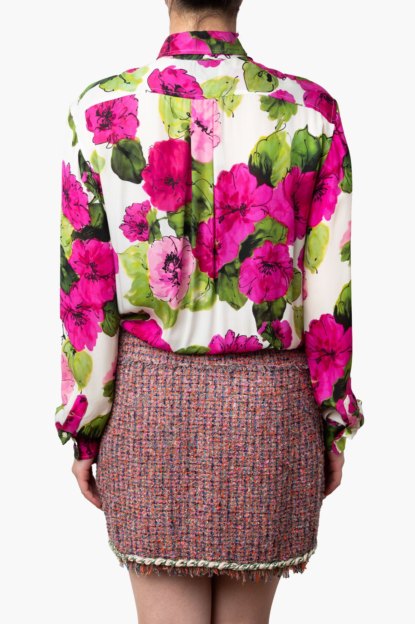 D&G Tweed Chain Silk Peony Dress Size 40