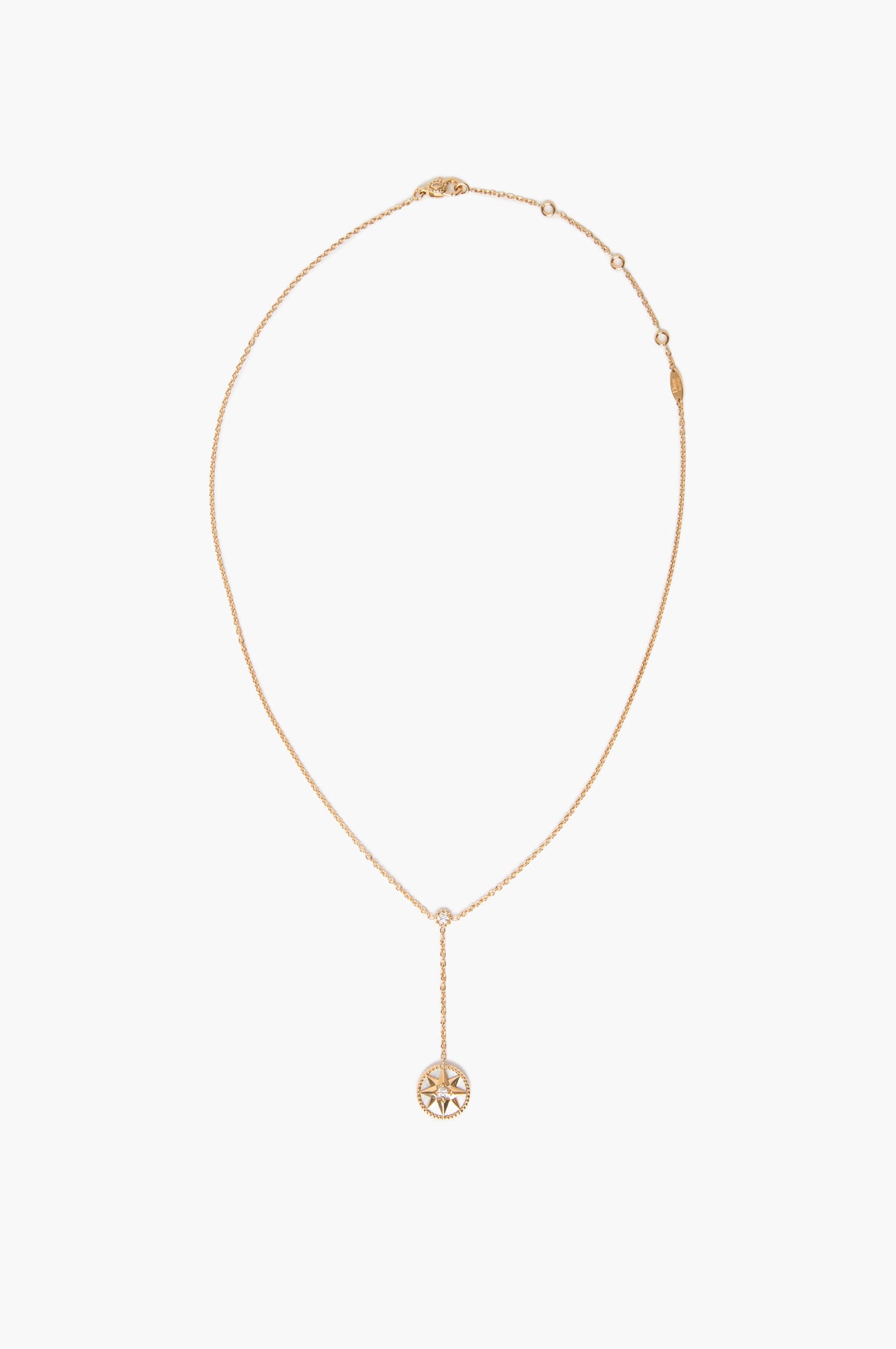 Christian Dior 18k Gold Diamond Mother-of-Pearl Rose des Vents Necklace